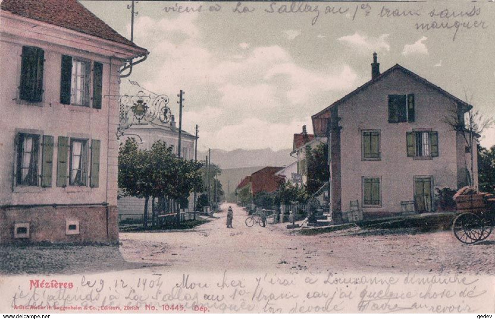 Mézières VD, Rue Animée (9.12.1904) - Jorat-Mézières