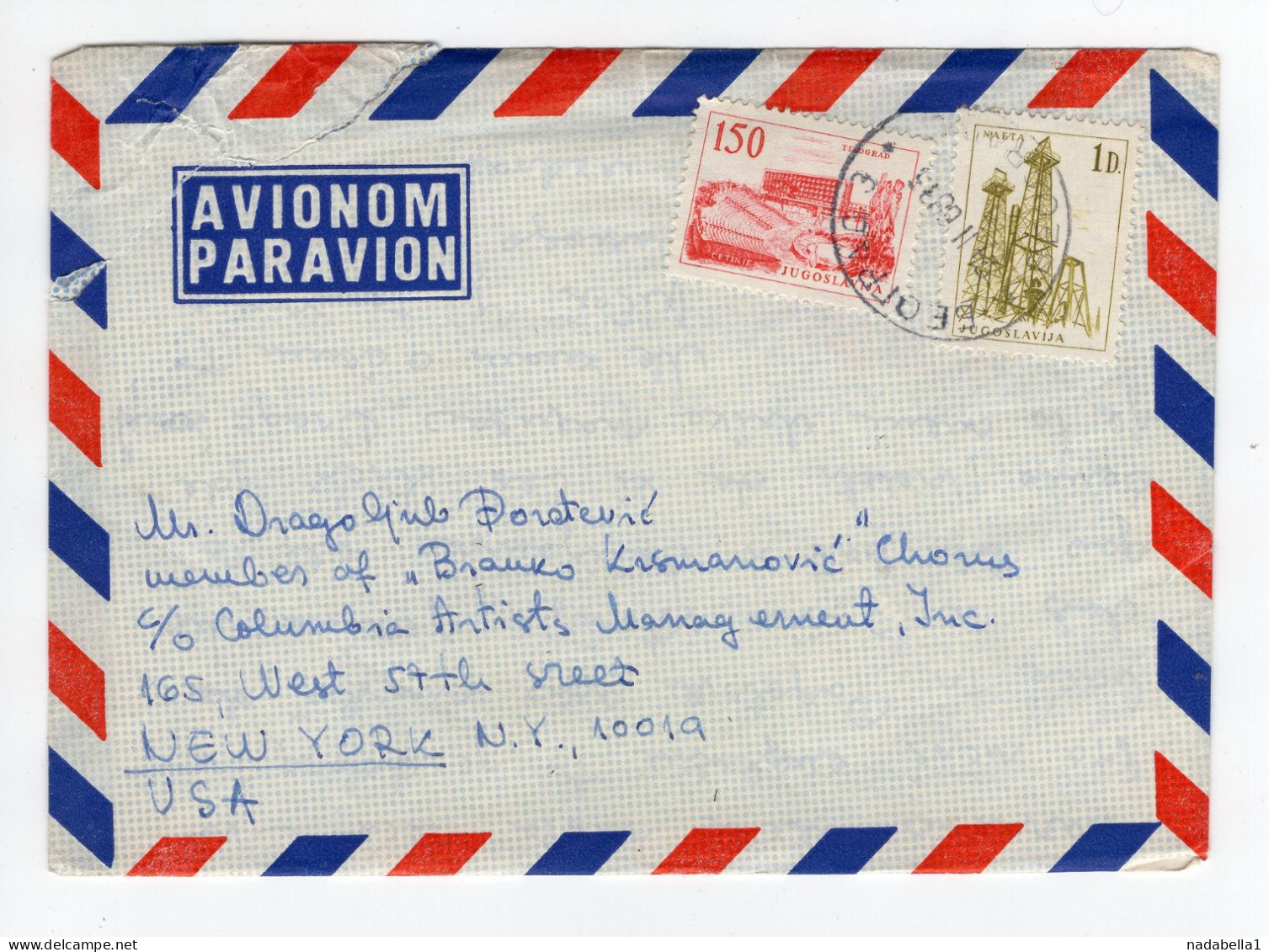 1968. YUGOSLAVIA,SERBIA,BELGRADE TO US,MIXED FRANKING,OLD AND NEW DINNAR - Luftpost