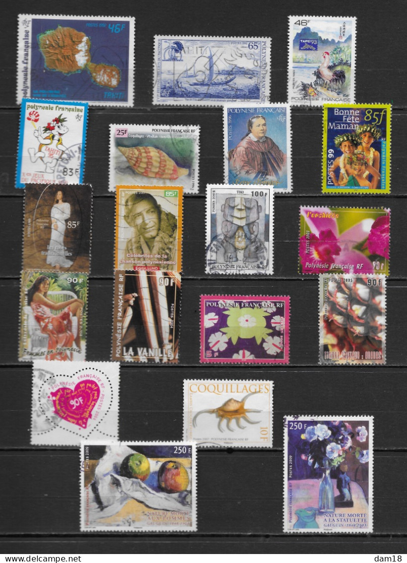 POLYNESIE FRANCAISE LOT 19 TIMBRES EMIS ENTRE 1992 ET 2009 - Gebraucht