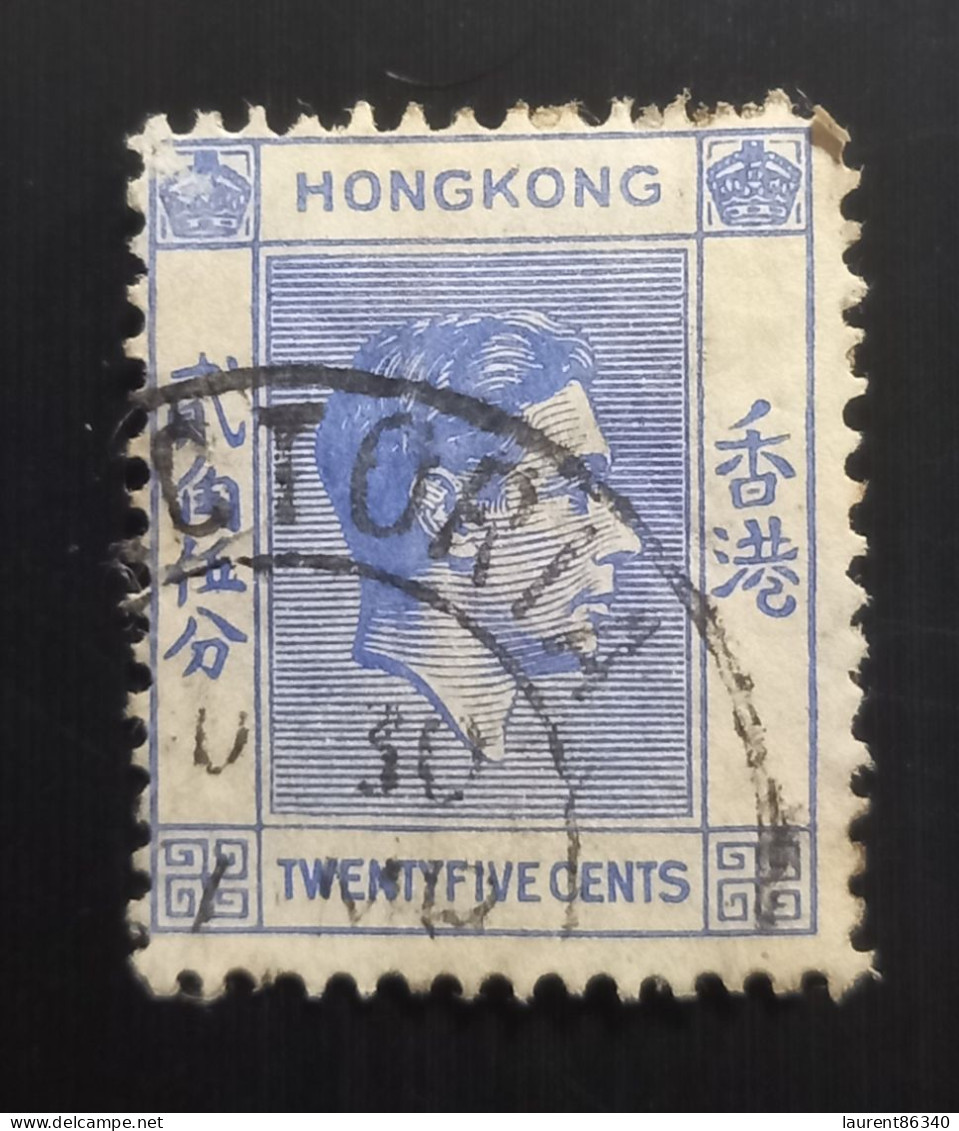 Hong Kong 1938 King George VI Of The United Kingdom -Ordinary Paper – 25c Oblitéré - Oblitérés