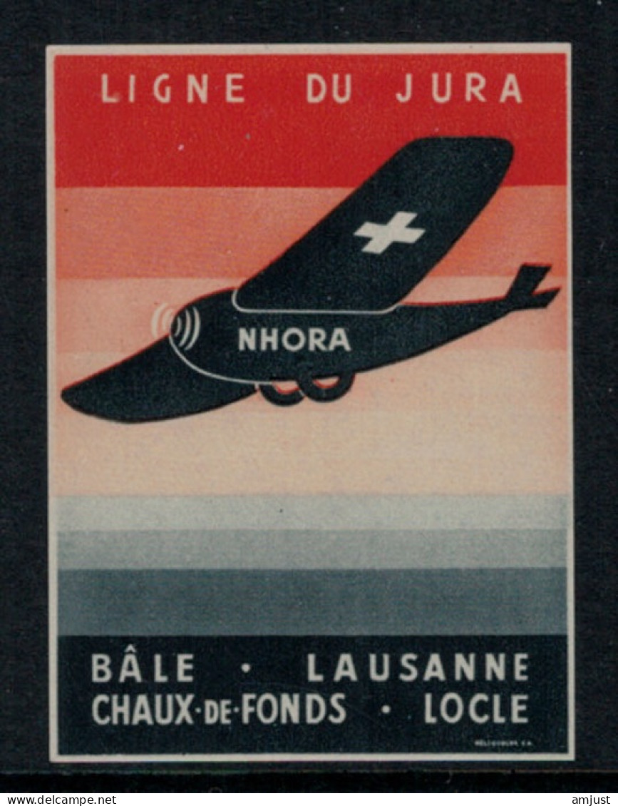 Suisse // Schweiz // Switzerland  // Poste Aérienne  // Vignette Publicitaire Neuve ** Vol Nohra Ligne Du Jura - Ungebraucht