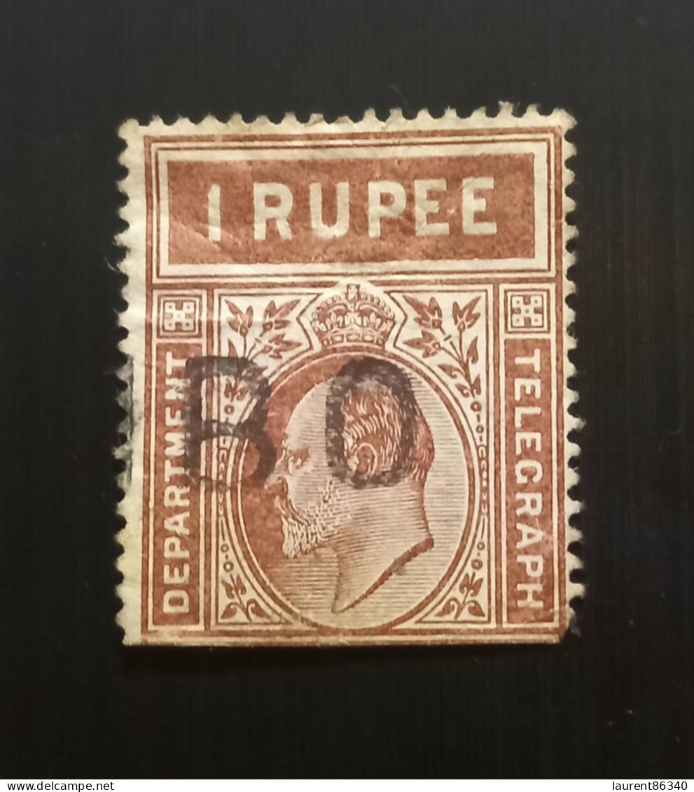 INDE 1902 King Edward VII, Stamp Telegraph Governement 1R Used - 1902-11 King Edward VII
