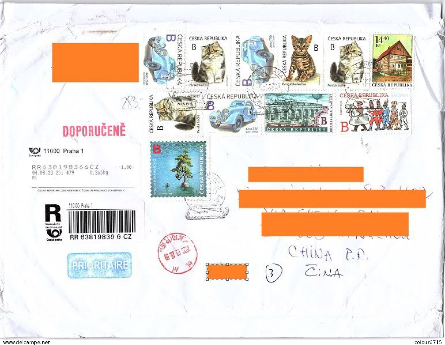 Czech Air Registered Mail To China — 2022 Tree & Cats/ 2021 Train & Comic/ 2020 Cars Etc. - Covers & Documents