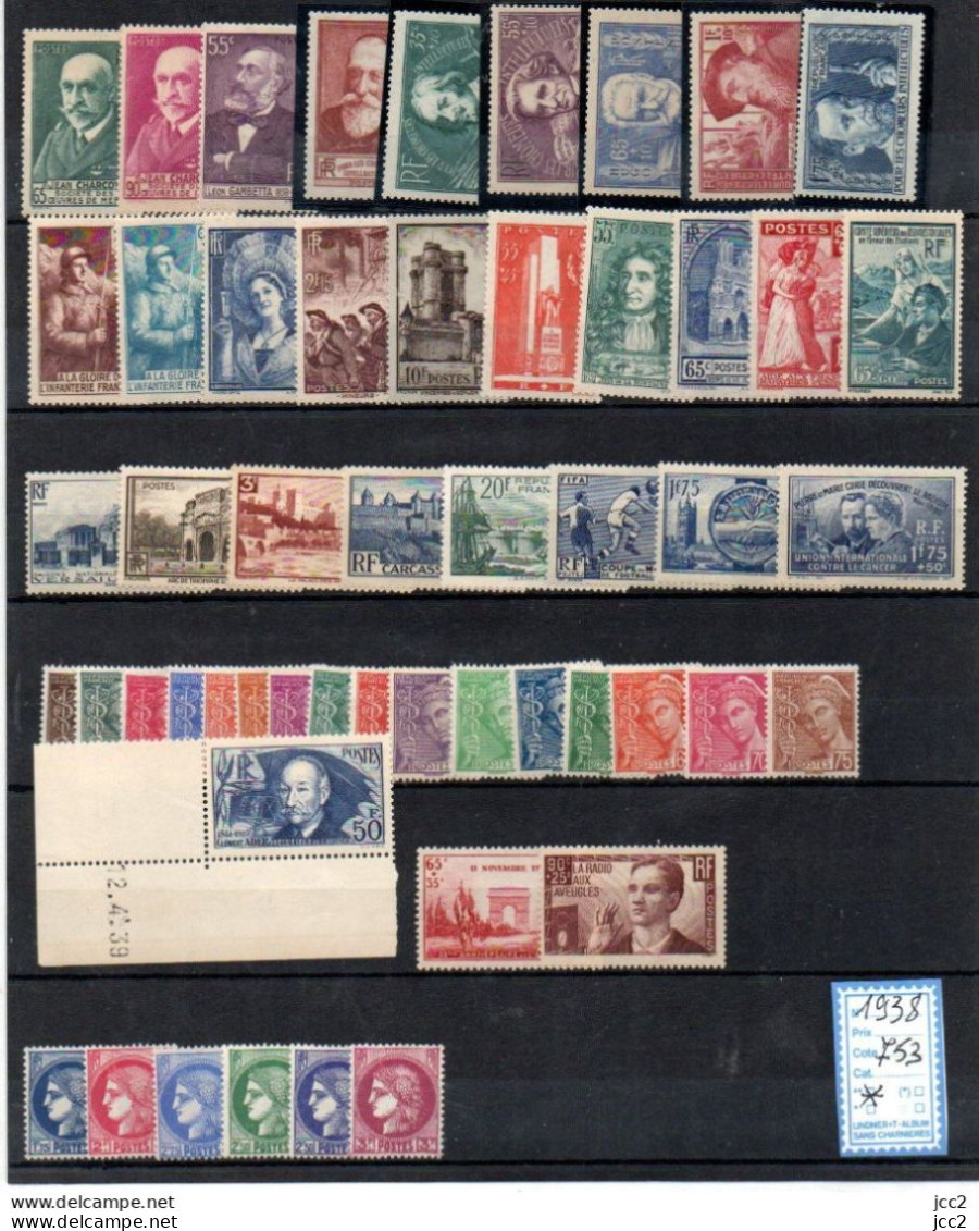 ANNEE COMPLETE  Luxe  - (372/418)-52 Timbres 1938** - ....-1939