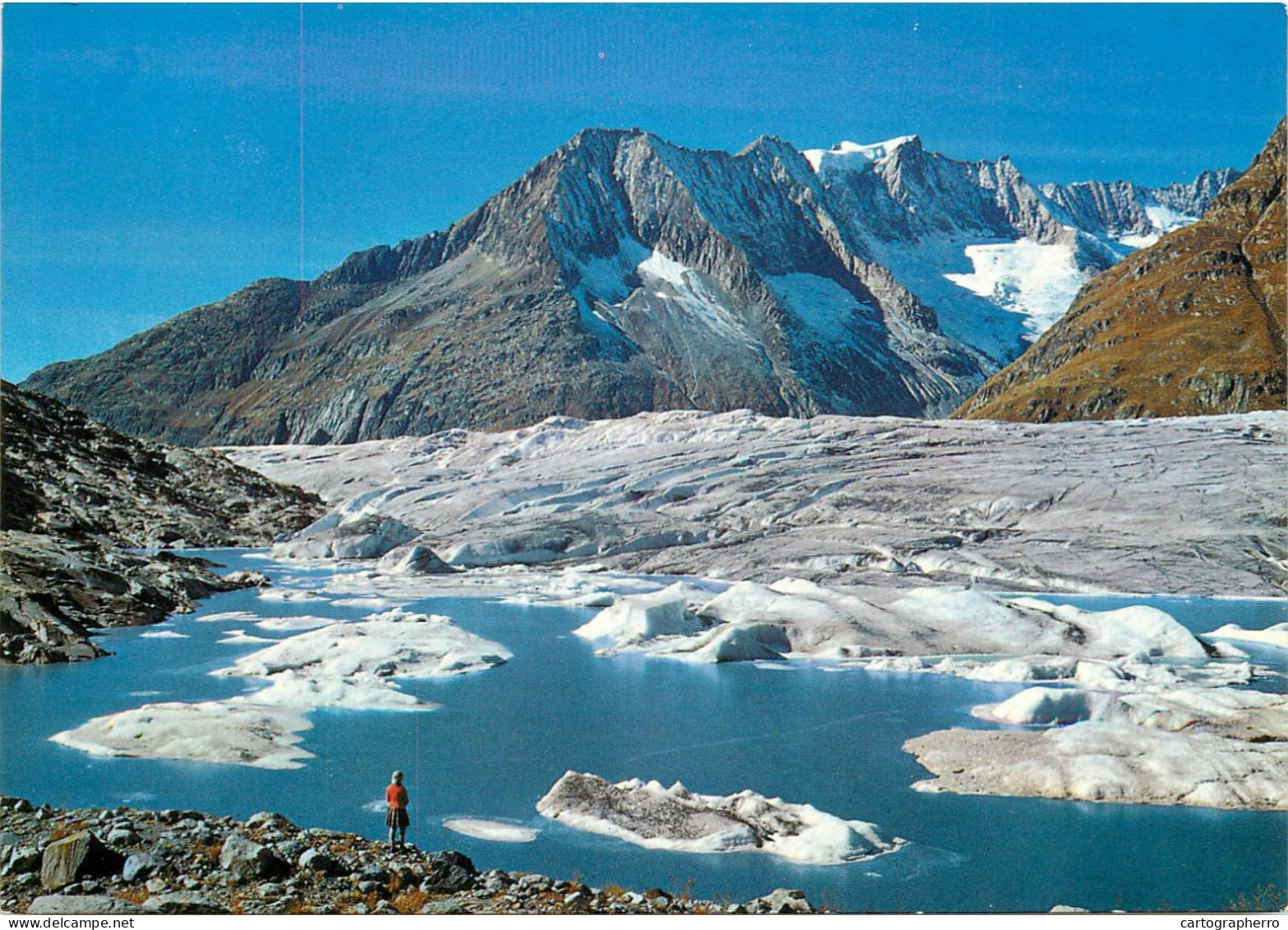 Switzerland Der Marjelensee Am Grossen Aletschgletscher Geisshorn - Horn