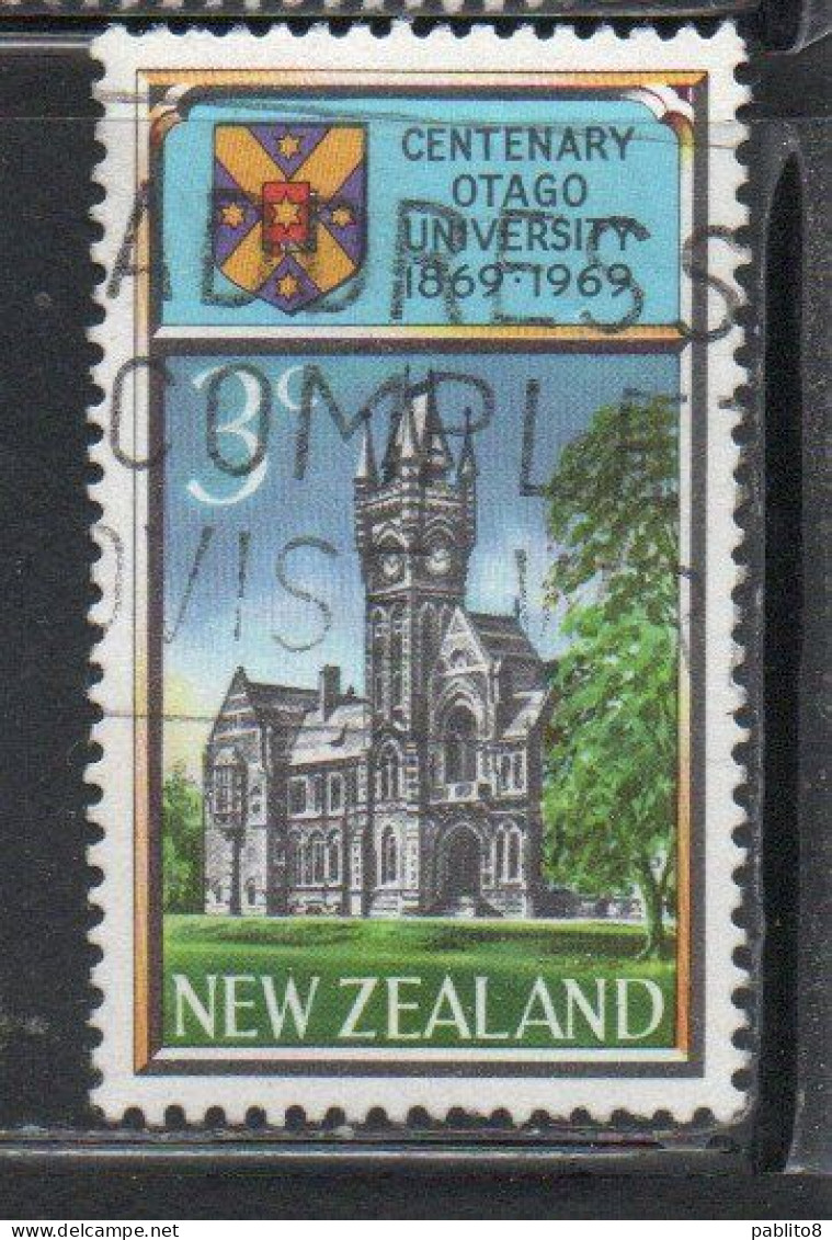 NEW ZEALAND NUOVA ZELANDA 1969 CENTENARY OF THE UNIVERSITY OF OTAGO 3c USED USATO OBLITERE' - Usati