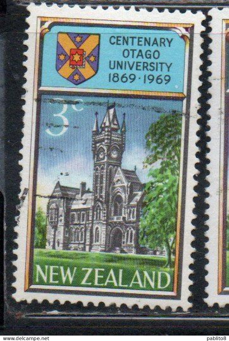 NEW ZEALAND NUOVA ZELANDA 1969 CENTENARY OF THE UNIVERSITY OF OTAGO 3c USED USATO OBLITERE' - Oblitérés