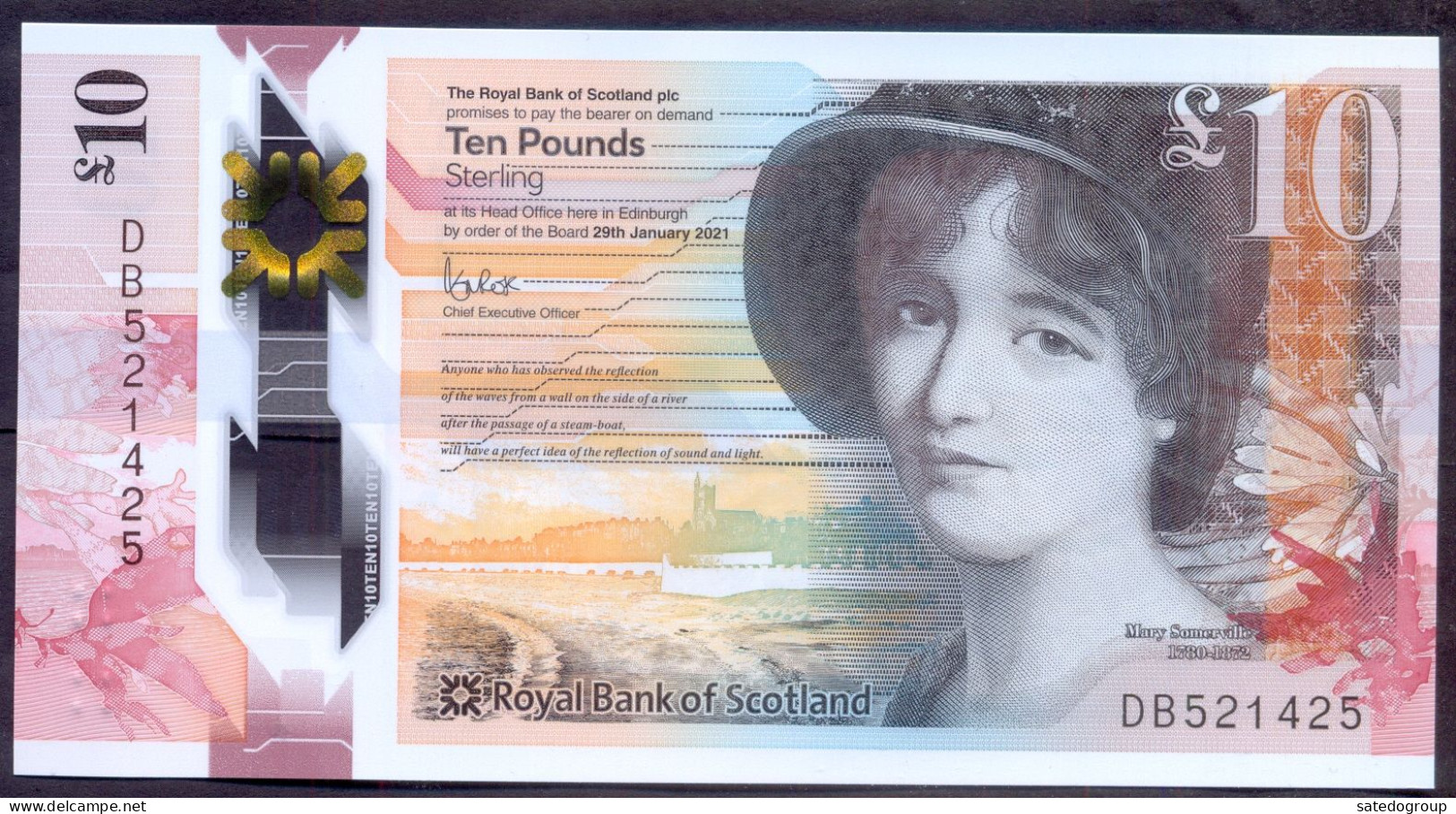 UK Scotland 10 Pounds 2021 AUNC # P- 371b < Royal Bank Of Scotland > - 10 Pounds
