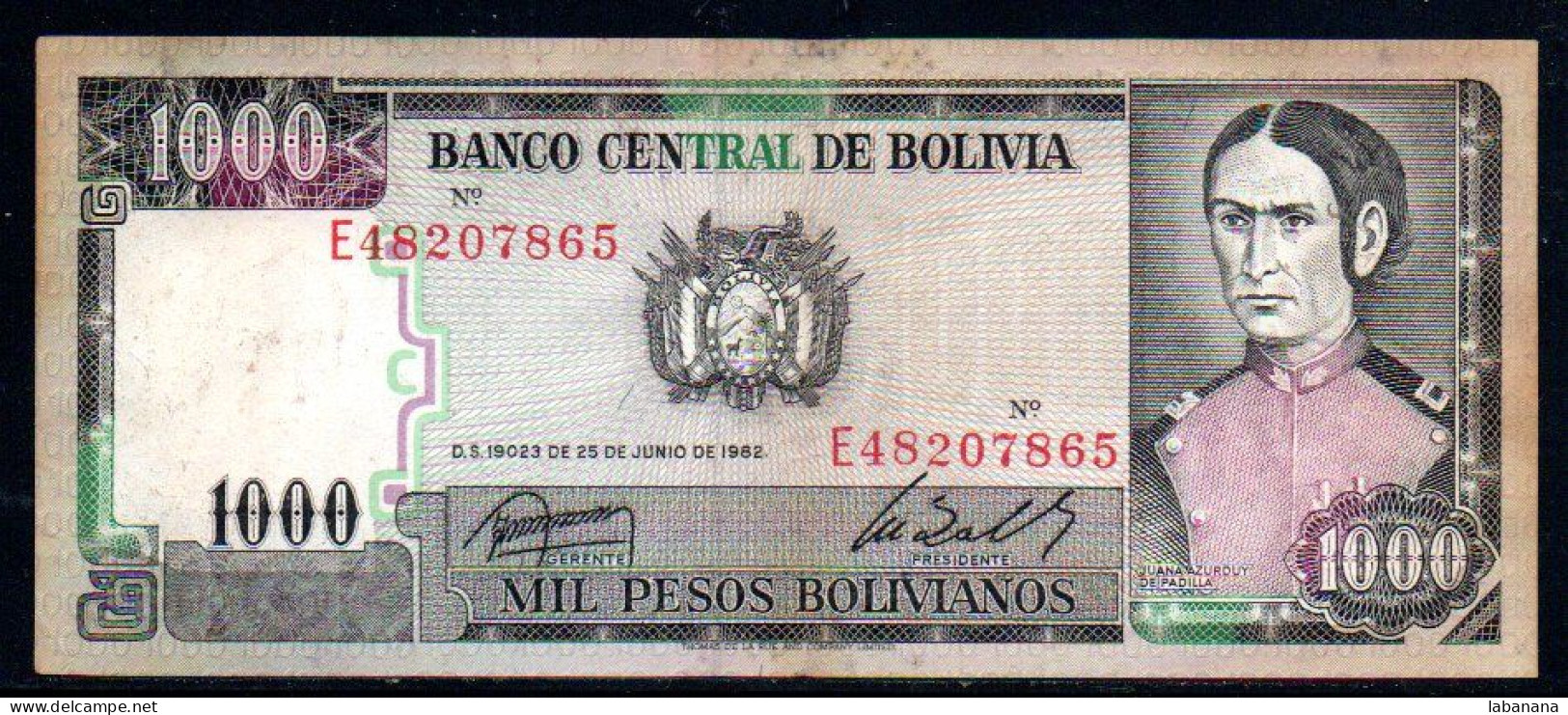 329-Bolivie 1000 Pesos Bolivianos 1982 E482 - Bolivië