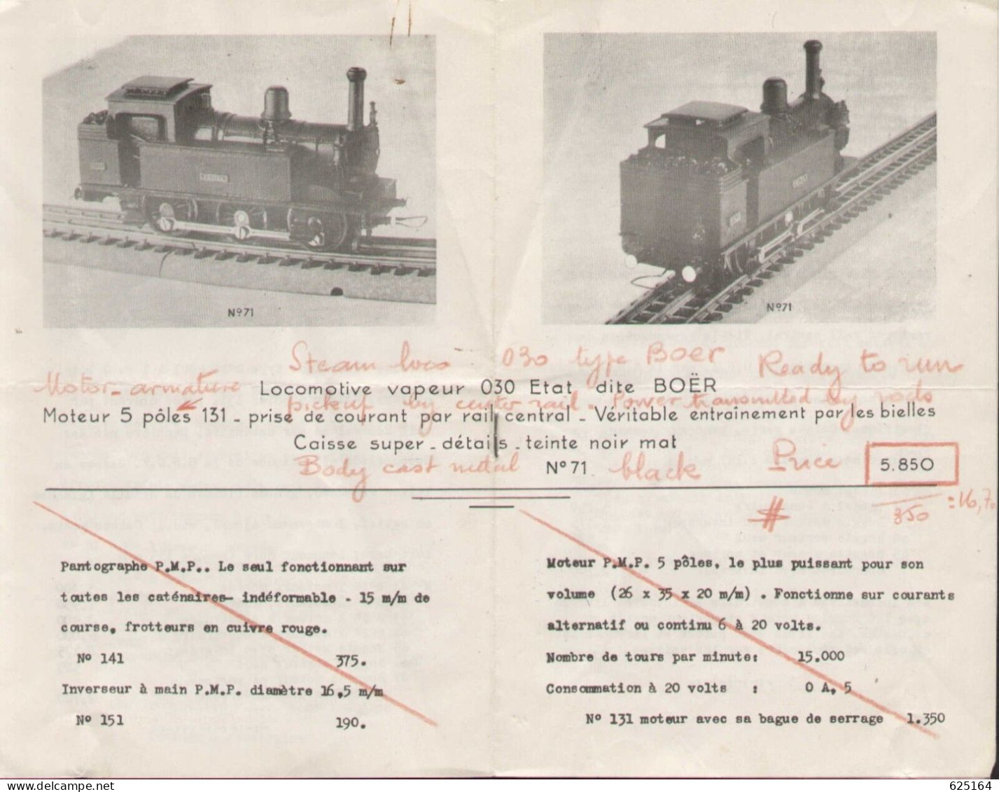 Catalogue PMP P.M.P. 1949-50 Chemins De Fer Electriques ècartement HO - Francese