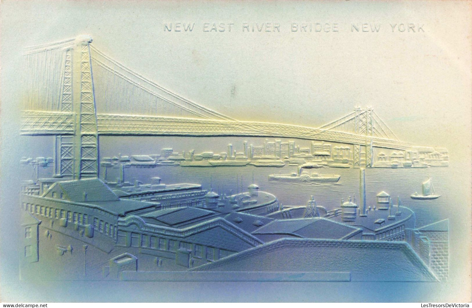 Etats Unis - New York - New East River Bridge New York - Relief Colorisé -  - Carte Postale Ancienne - Sonstige & Ohne Zuordnung