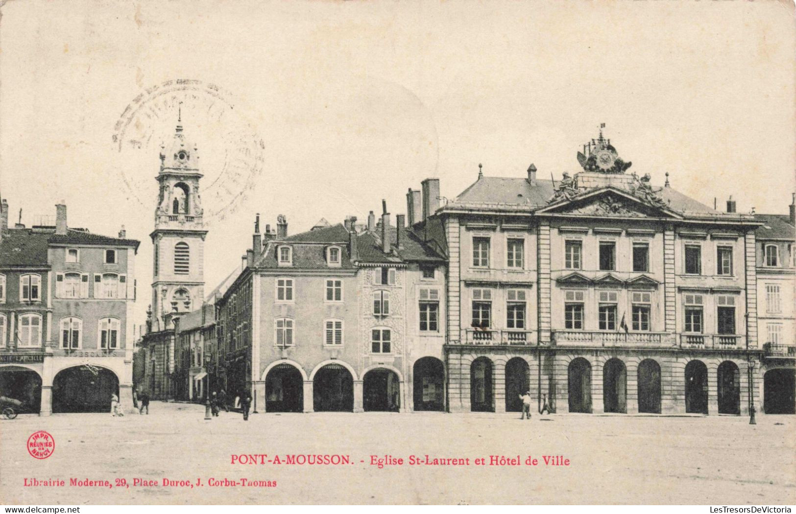 FRANCE - Pont A Mousson - Eglise St Laurent Et Hôtel De Ville - Carte Postale Ancienne - Pont A Mousson