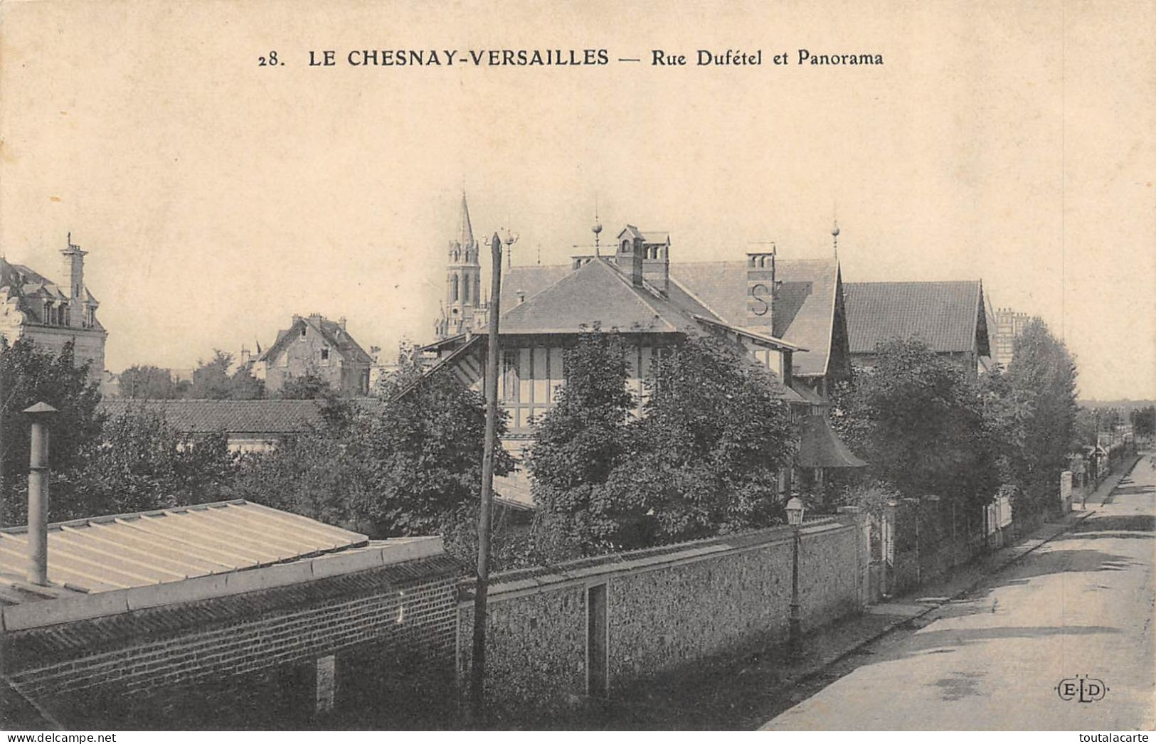 CPA  78 LE CHESNAY VERSAILLES RUE DUFETEL ET PANORAMA - Le Chesnay