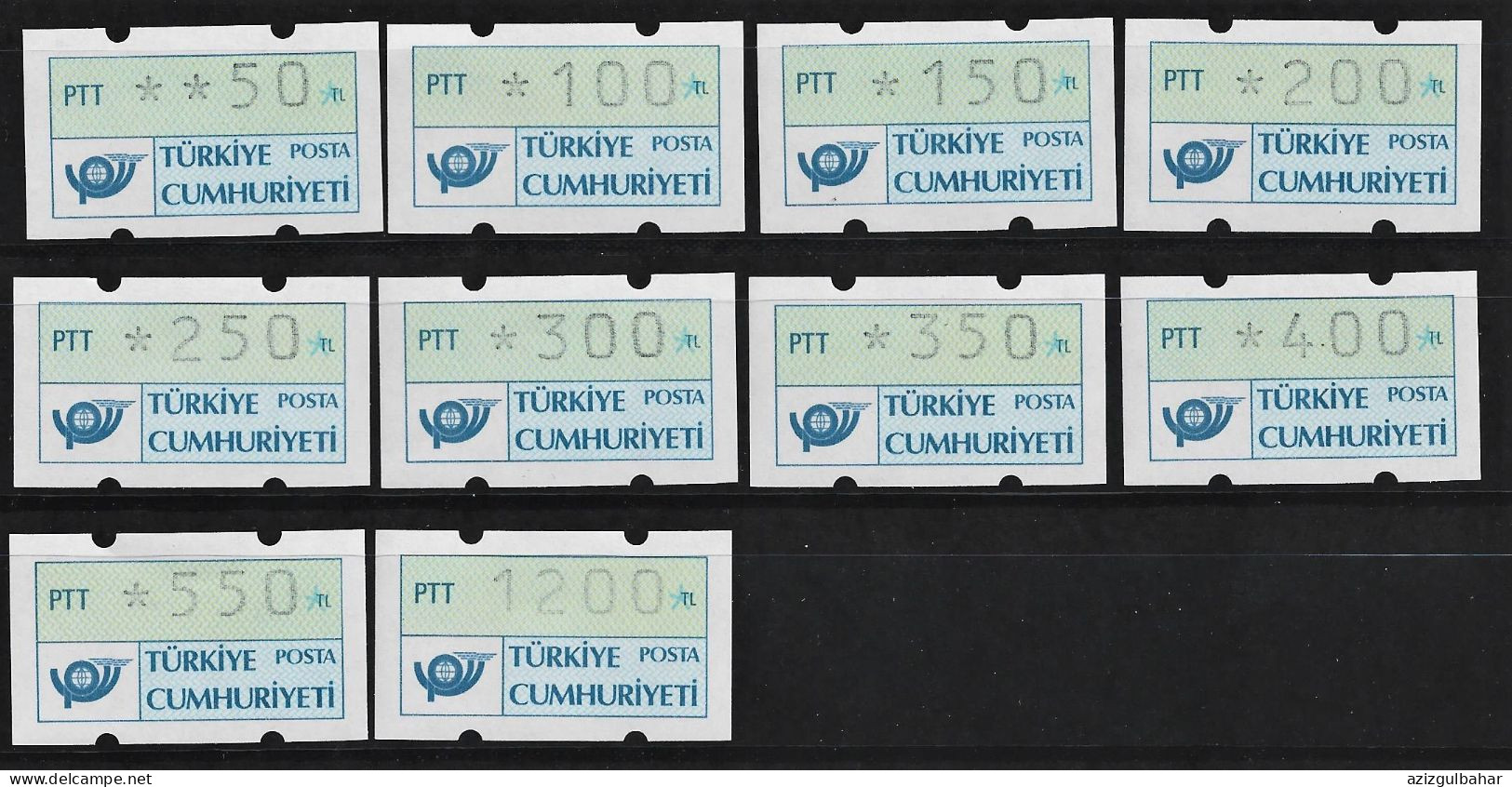 TURKEY STAMPS  - 1987 II SET OF AUTOMATED STAMPS HIGH CATALOGUE VALUE - UMM - Unused Stamps