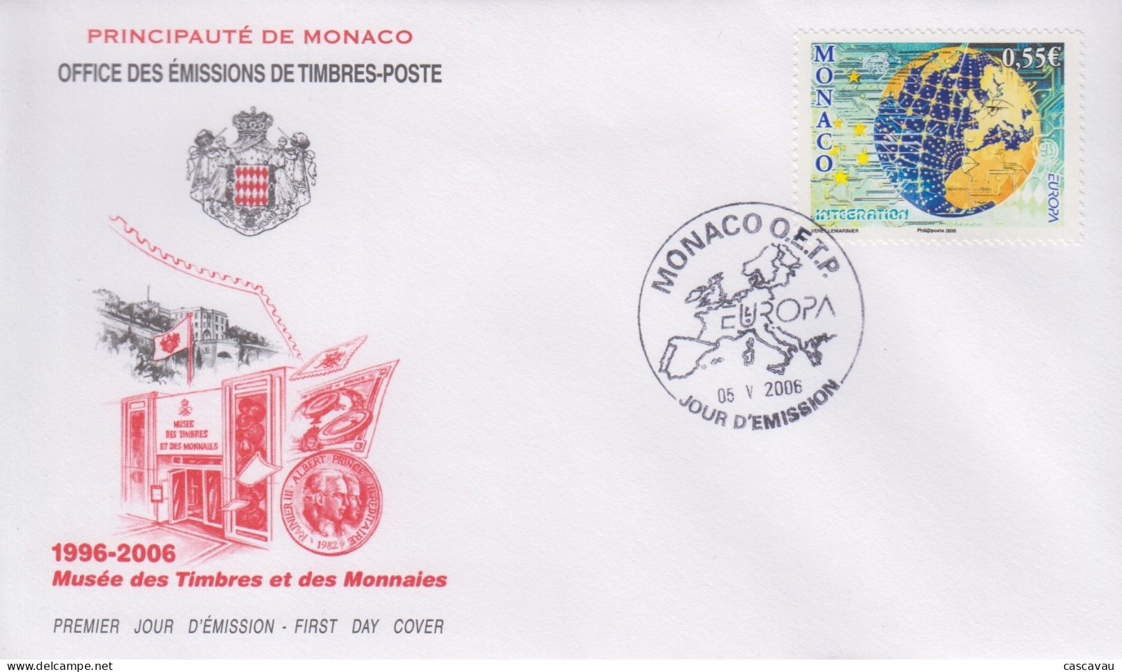 Enveloppe  FDC  1er   Jour   MONACO    Intégration   EUROPA    2006 - 2006