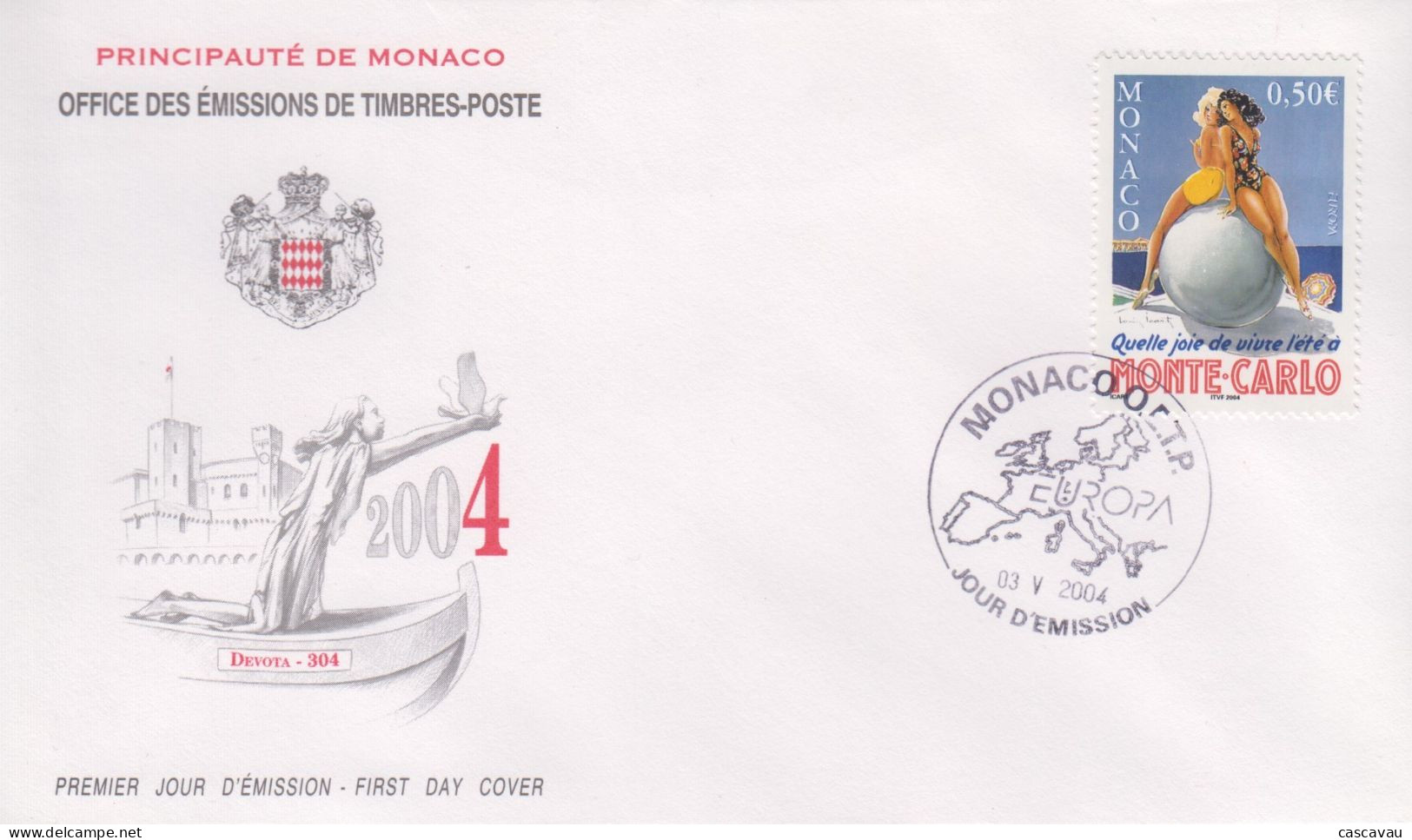 Enveloppe  FDC  1er  Jour   MONACO     EUROPA   2004 - 2004