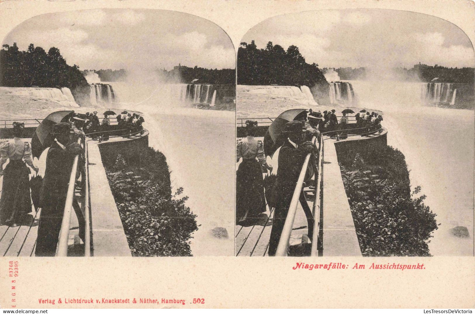 Carte Stéréoscopique - Niagarafälle Am Aussichtspunkt - Carte Postale Ancienne - Stereoscope Cards