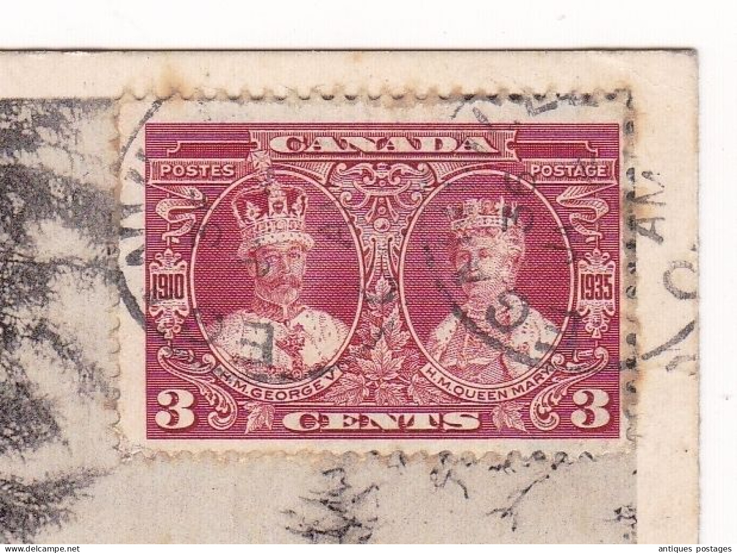 Eganville 1936 Lake Clear Canada Ontario Ostende Belgique Stamp King George V & Queen Mary 3 Cents Donald J. Woodside - Storia Postale