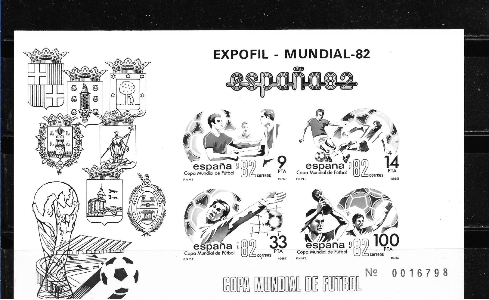 ESPAÑA 1982, PRUEBA OFICIAL EDIFIL 4/5 , CAMPEONATO MUNDIAL DE FÚTBOL ESPAÑA 82. MNH. - Plaatfouten & Curiosa