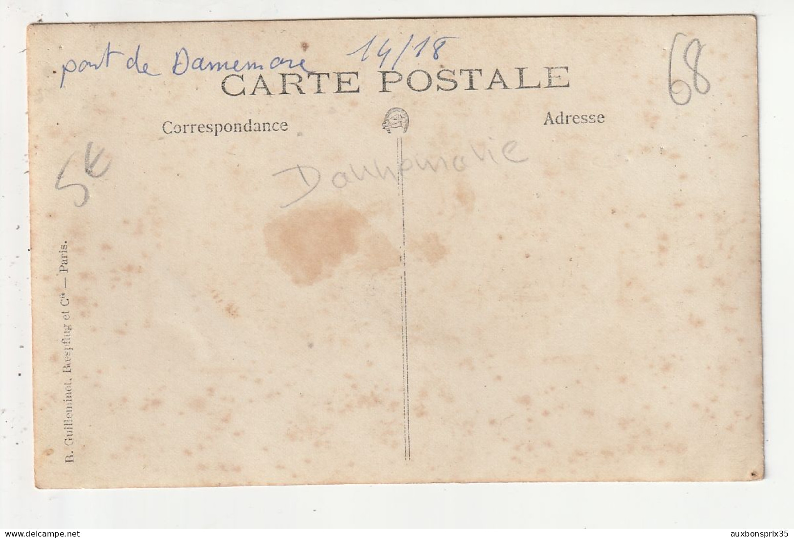 CARTE PHOTO - DANNEMARIE - PONT DETRUIT 1914/1918 - 68 - Dannemarie