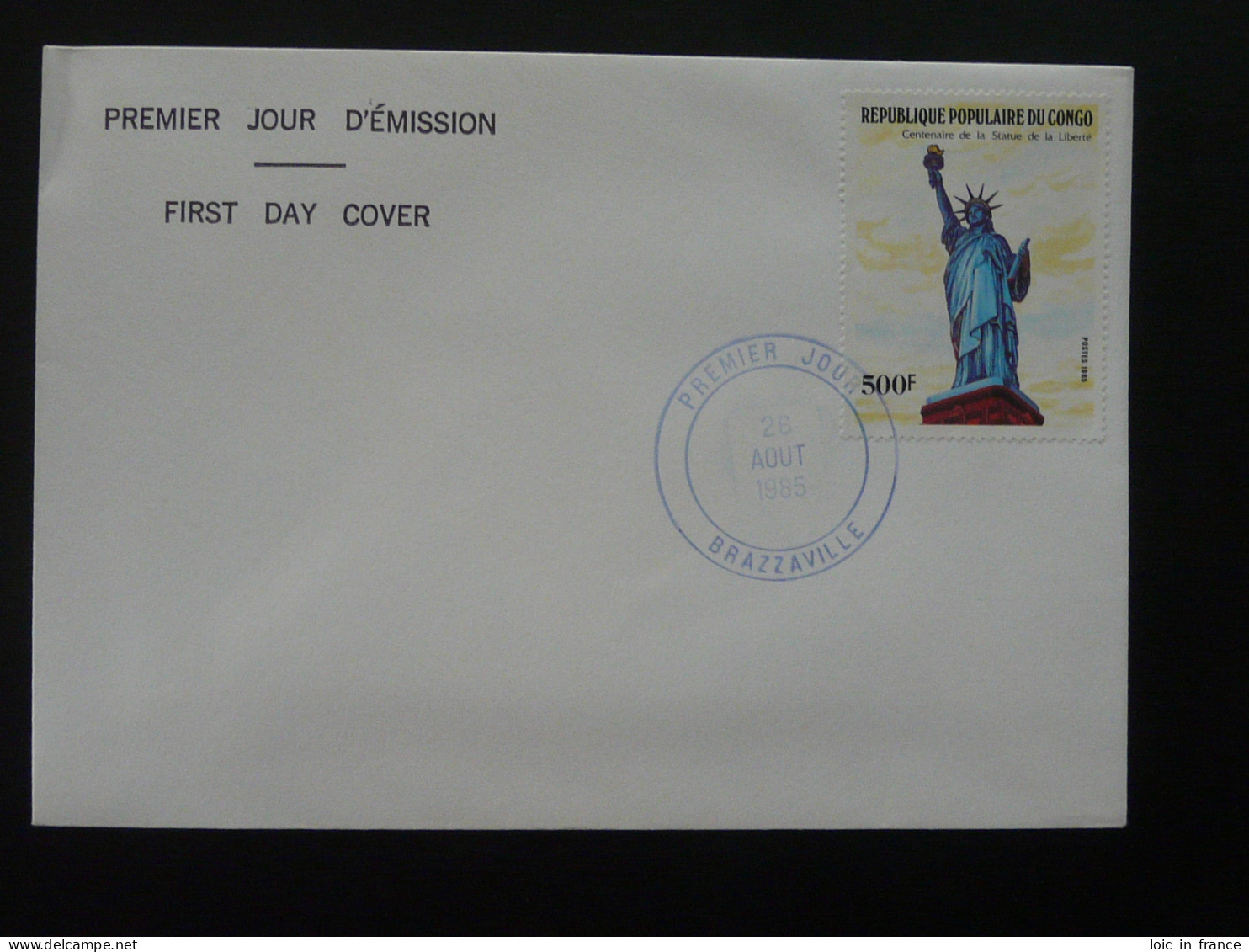 FDC Centenaire Statue De La Liberté Statue Of Liberty Congo 1985 - FDC