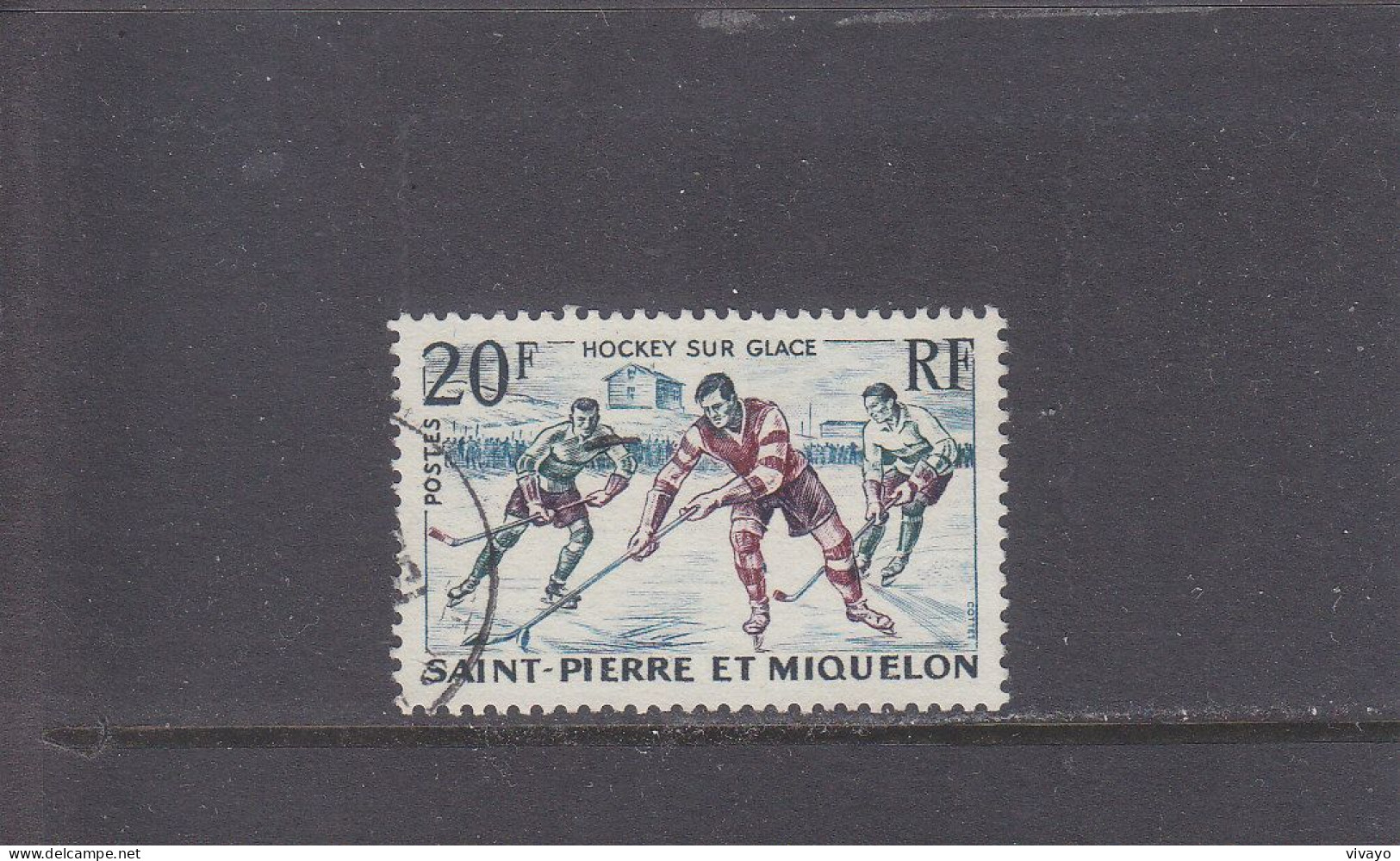 SAINT PIERRE ET MIQUELON - O/ FINE CANCELLED - 1959 - ICE HOCKEY - HOCKEY SUR GLACE - Yv. 360  Mi. 390 - Usados