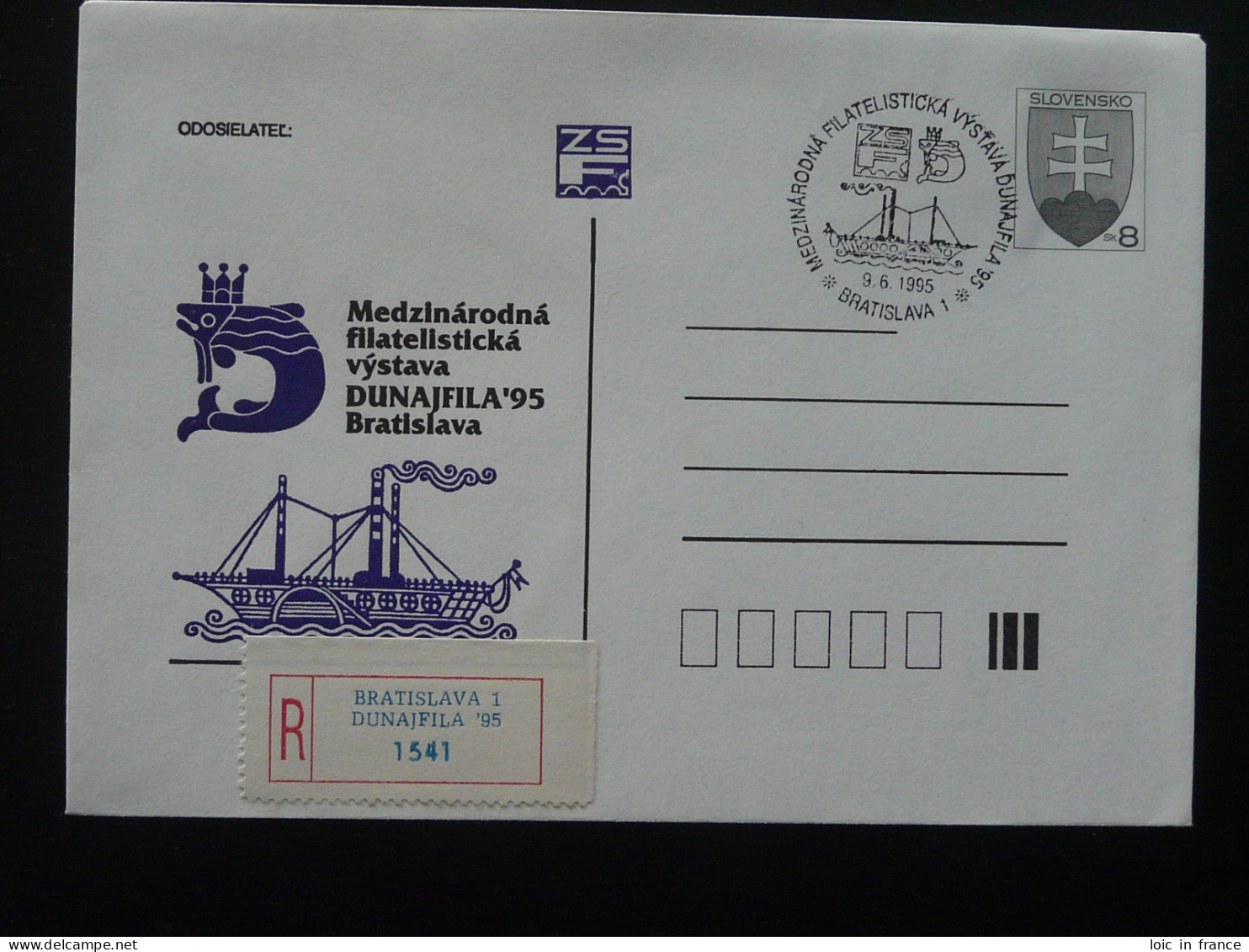 Entier Postal Stationery Bateau Ship Bratislava Dunajfila Slovakia 1995 - Briefe