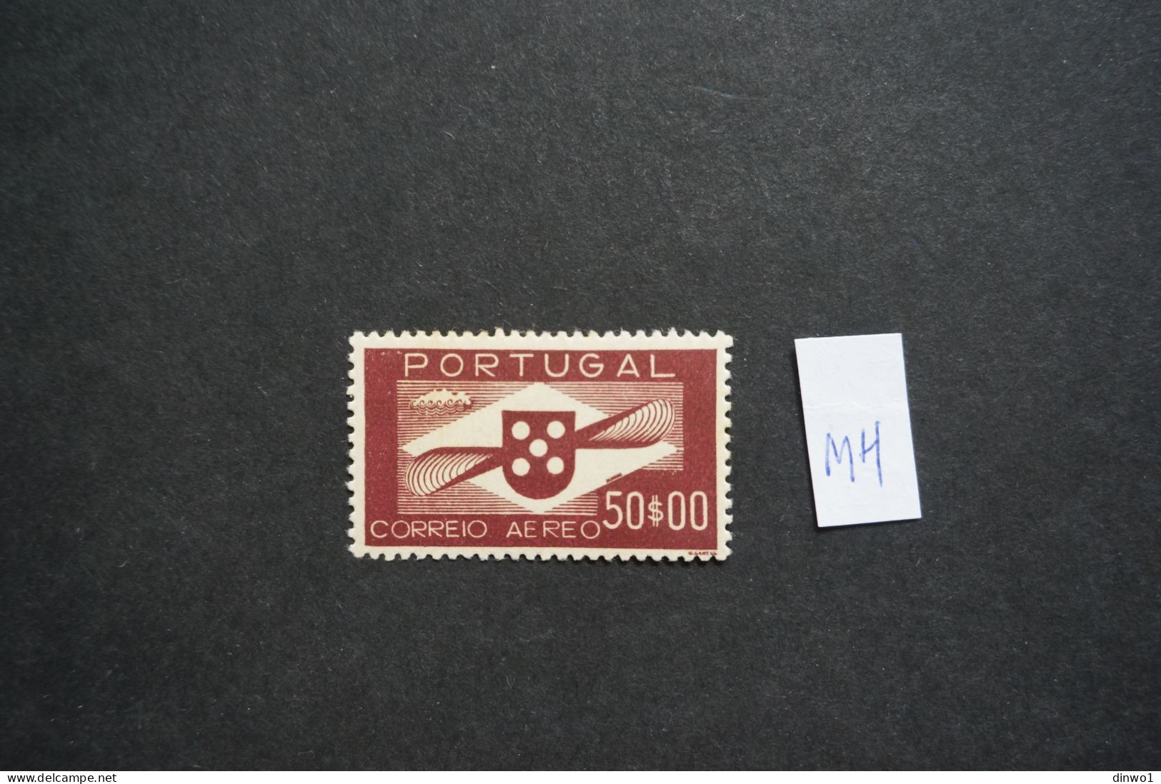 (T2) Portugal - 1936 Airmail 50$00 (key Value) - Af. CA 10 (MH) - Nuevos
