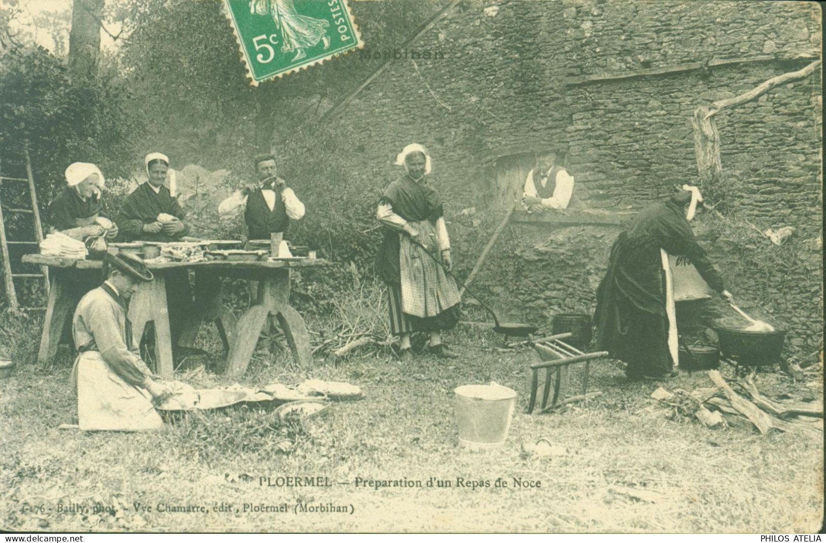 CPA CP Ploërmel Préparation D'un Repas De Noce - Ploërmel