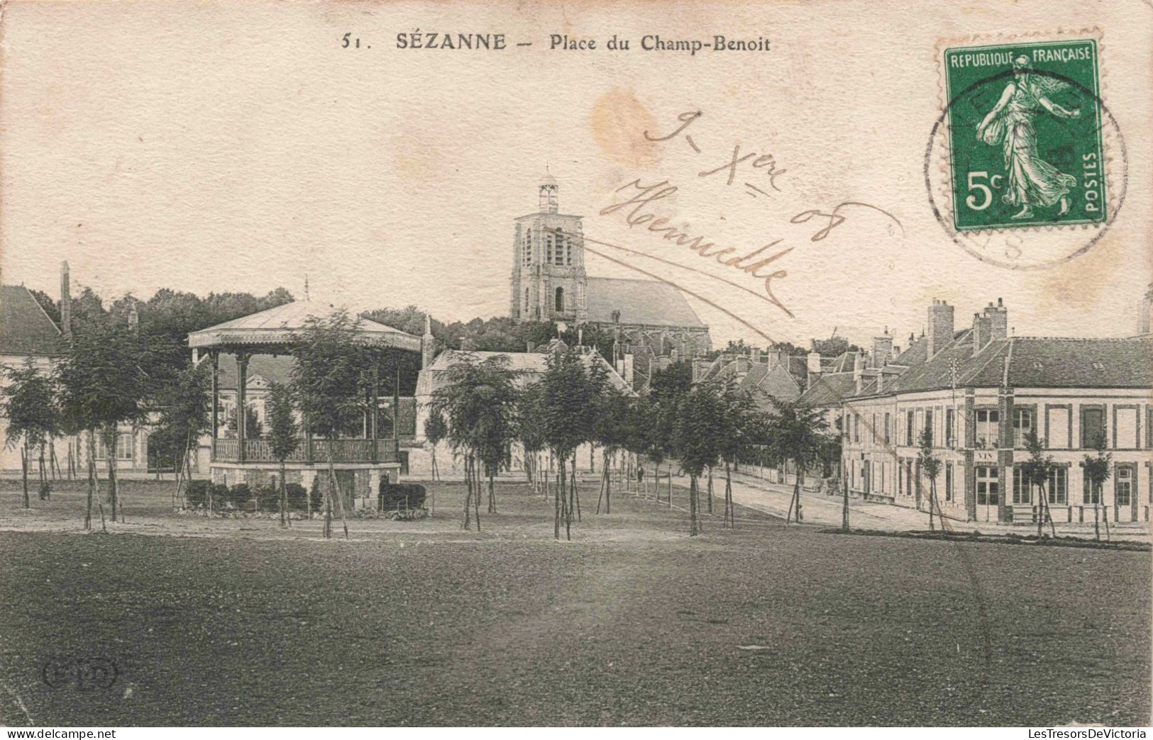 FRANCE - Sézanne - Place Du Champ Benoit - Carte Postale Ancienne - Sezanne