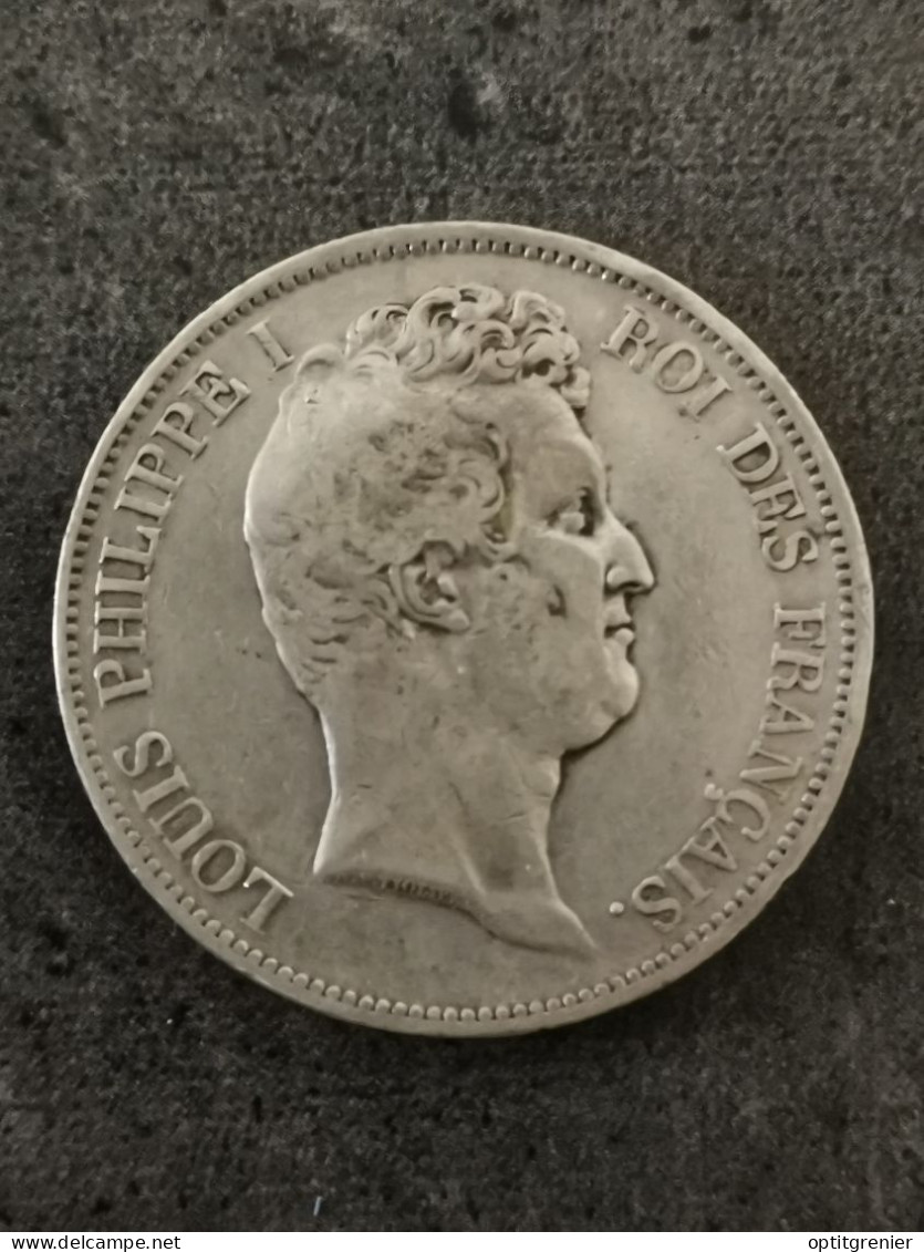 5 FRANCS ARGENT 1830 A LOUIS PHILIPPE I TYPE TIOLER TRANCHE EN RELIEF / SILVER - 5 Francs