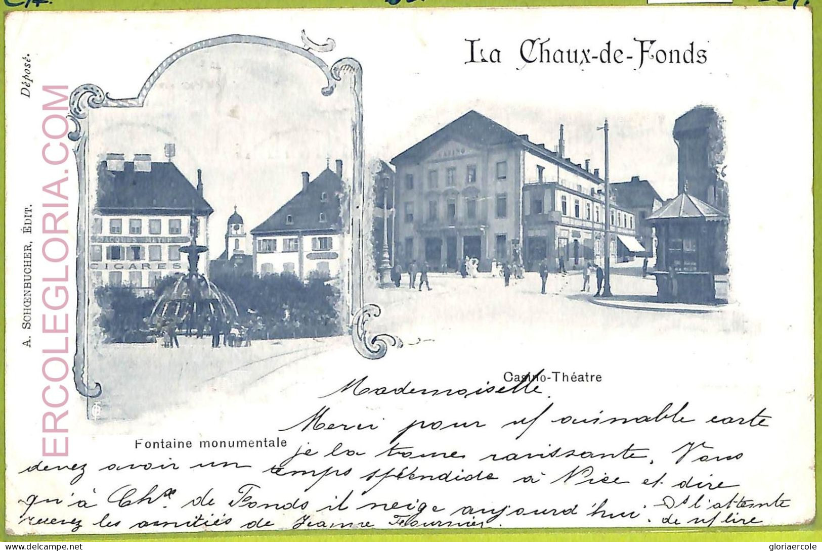 Ad4137 - SWITZERLAND - Ansichtskarten VINTAGE POSTCARD0 - La Chaux-de-Fonds-1899 - La Chaux