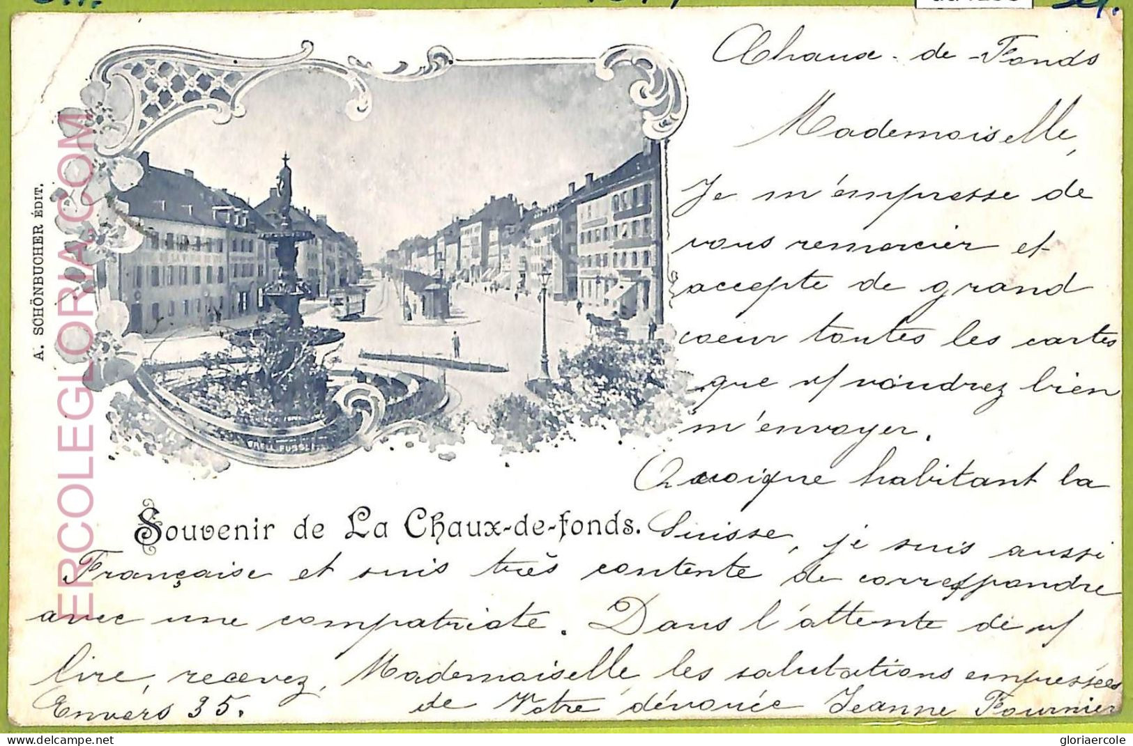 Ad4138 - SWITZERLAND - Ansichtskarten VINTAGE POSTCARD - La Chaux-de-Fonds-1899 - La Chaux