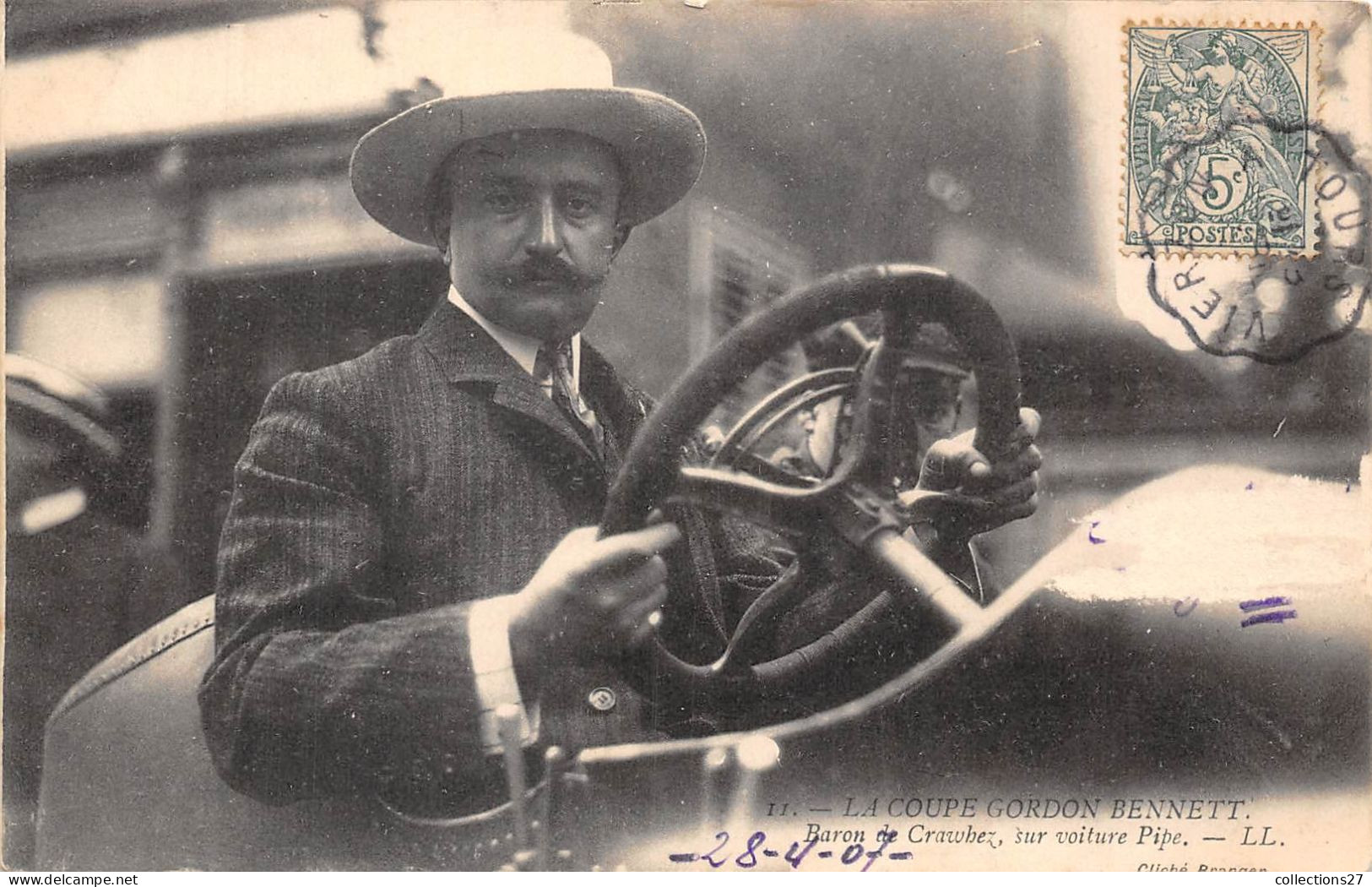 LA COUPE GORDON BENNETT- BARON DE CRAWBEZ SUR VOITURE PIPE - Rallye