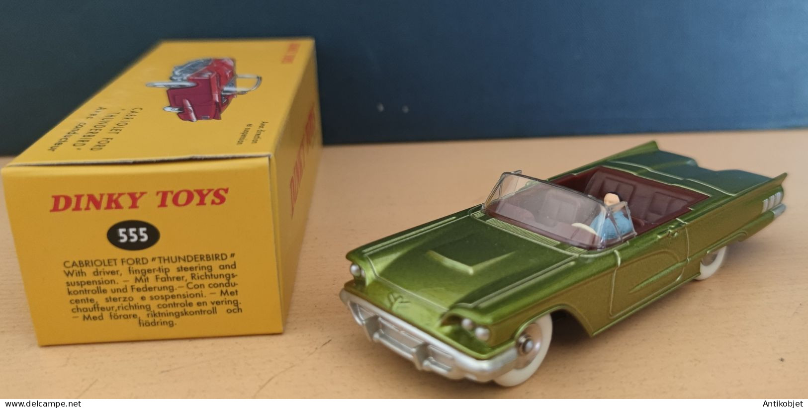 Ford Cabriolet Thunderbird Vert Kaki Dinky Toys Atlas 1:43 - Dinky