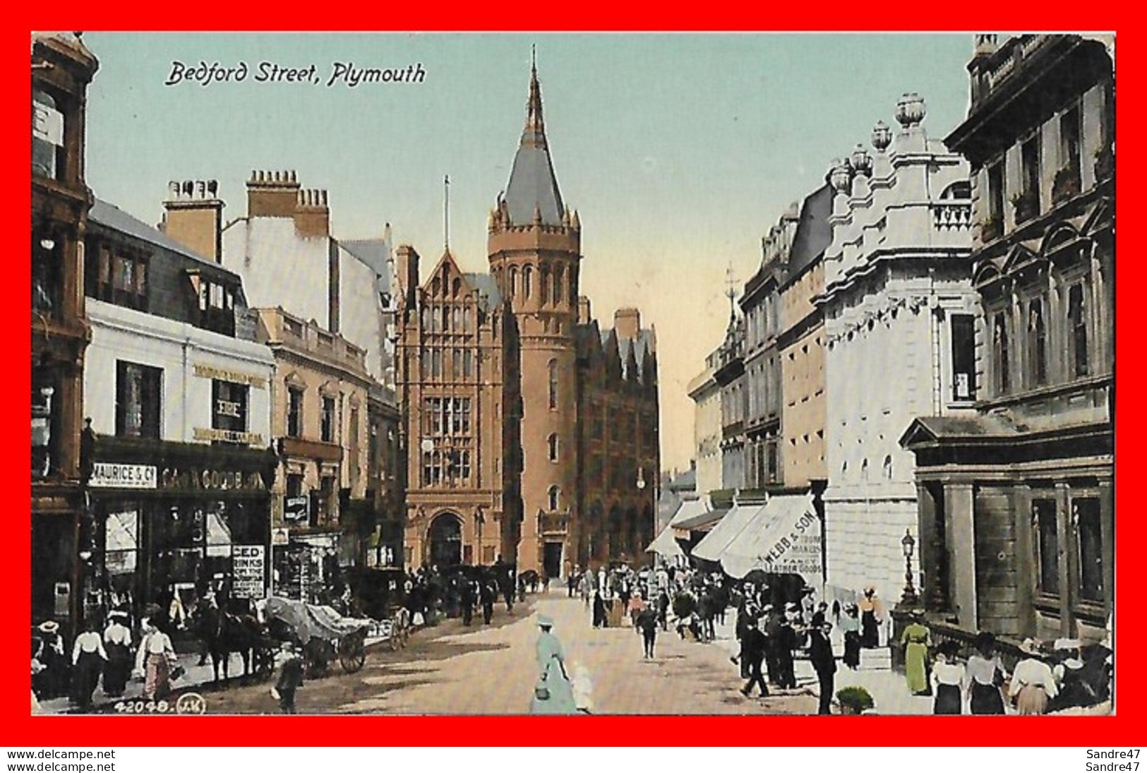 CPA  PLYMOUTH (Angleterre)  Bedford Street, Animé, Commerce...*1819 - Plymouth
