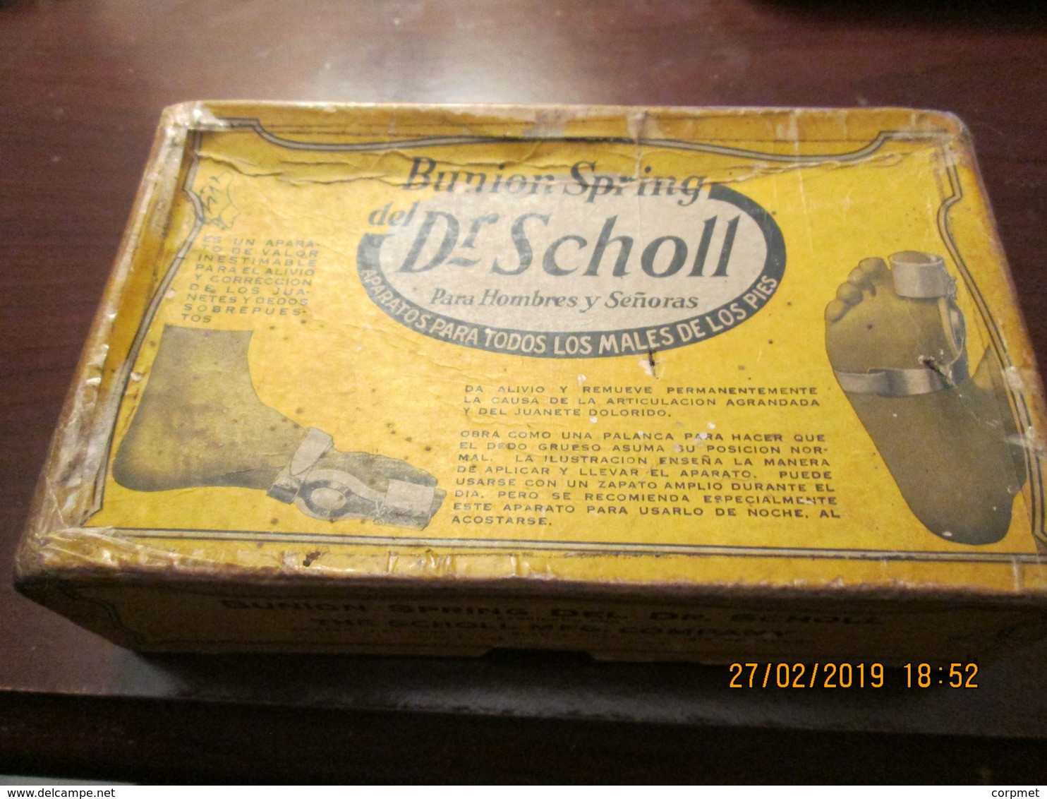 Dr. SCHOLL - BUNION SPRING - The SCHOLL MFG. COMPANY - Pat. March 11, 1913 - Made In Silveroid - USA - Equipo Dental Y Médica