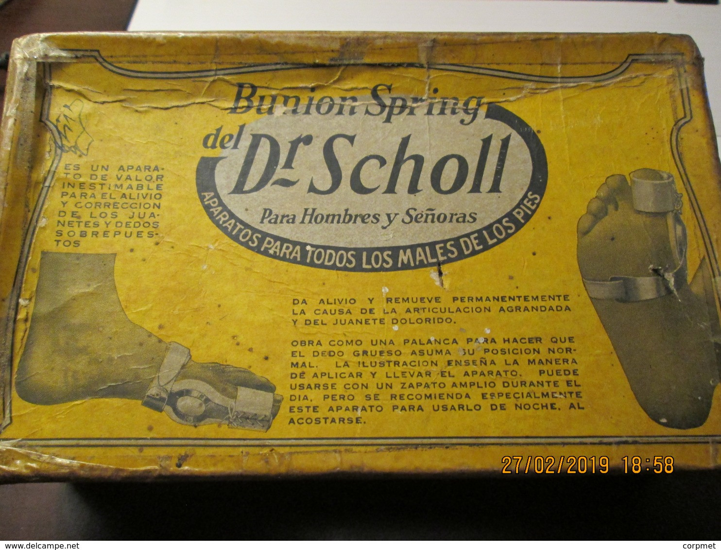 Dr. SCHOLL - BUNION SPRING - The SCHOLL MFG. COMPANY - Pat. March 11, 1913 - Made in Silveroid - USA