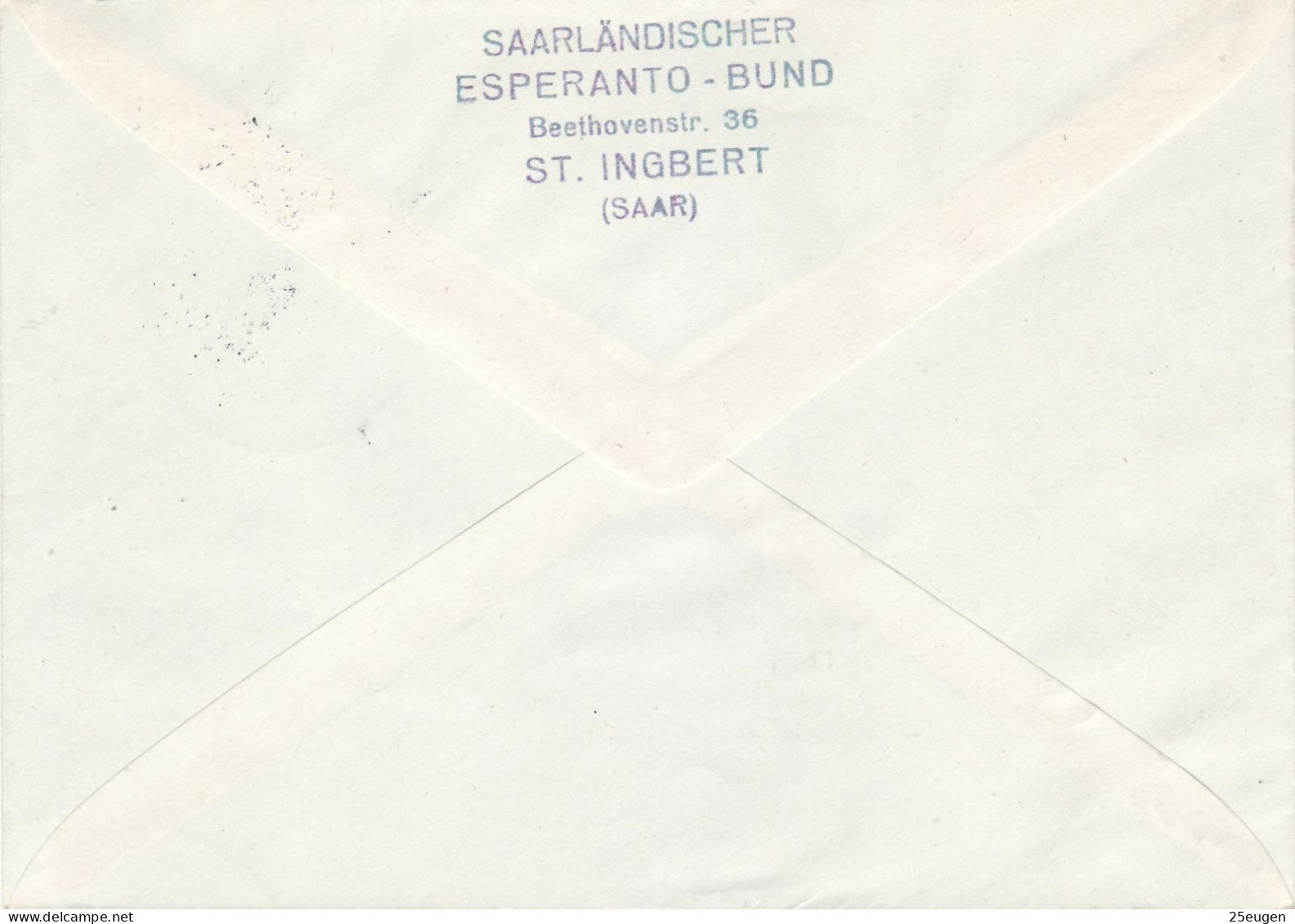 SAAR 1957 FDC  LETTER SENT FROM SAARBRUECKEN TO BUESCHFELD - Lettres & Documents