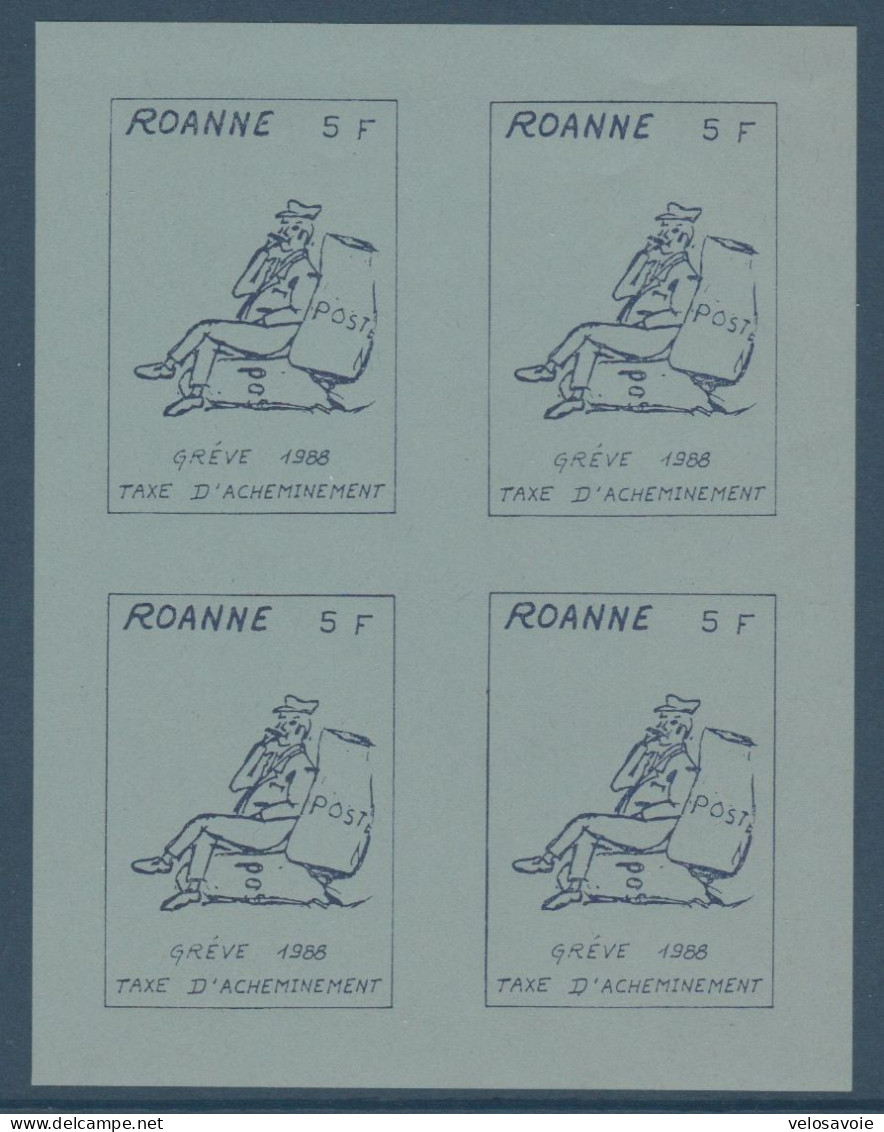 ROANNE GREVE DE 1988 SERIE DE 3 MINI FEUILLES DE 4 TIMBRES NEUFS SANS CHARNIERE - Marche Da Bollo