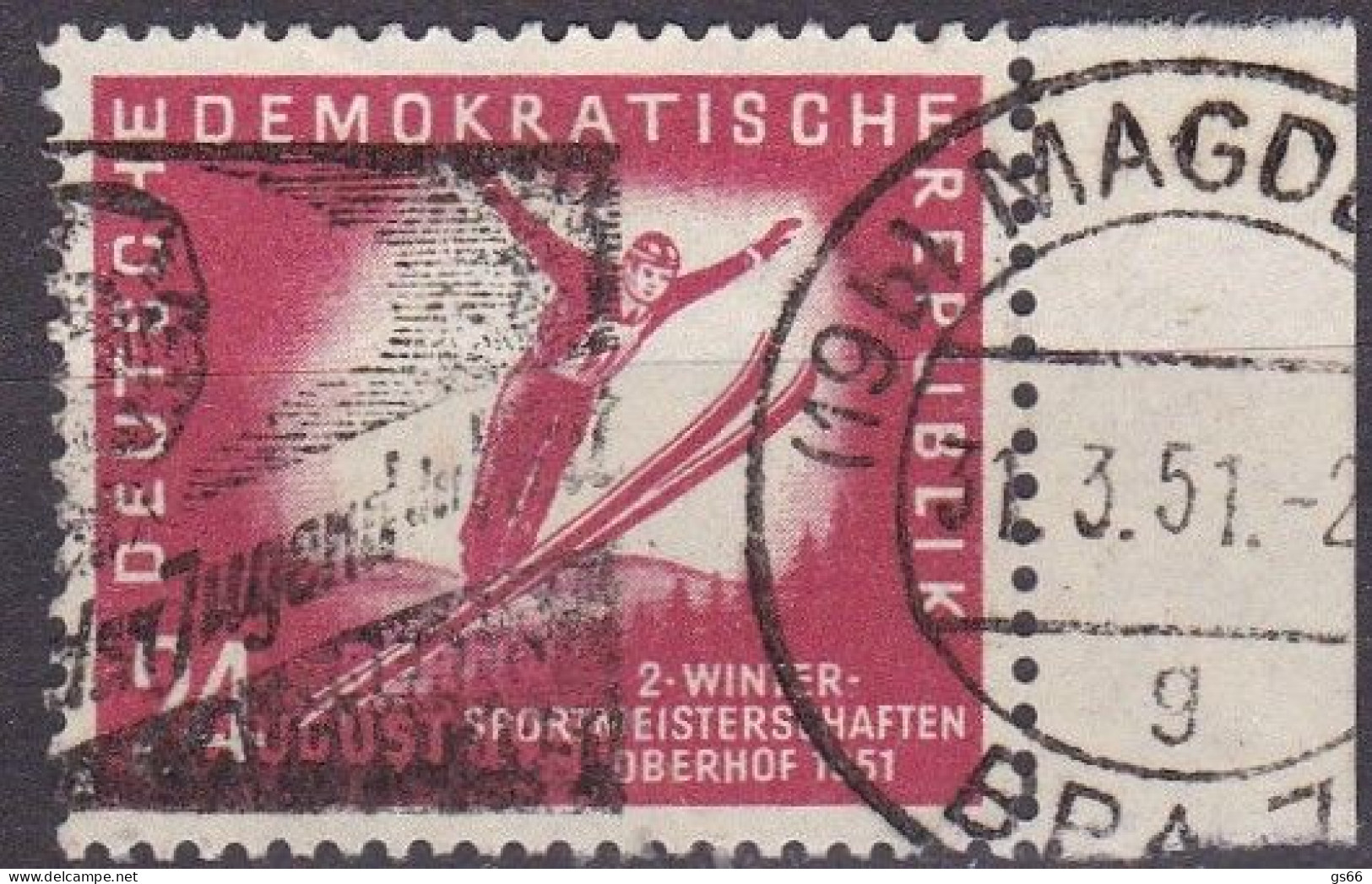DDR, 1951, 281, Used Oo,  Wintersportmeisterschaften Der DDR, - Gebraucht