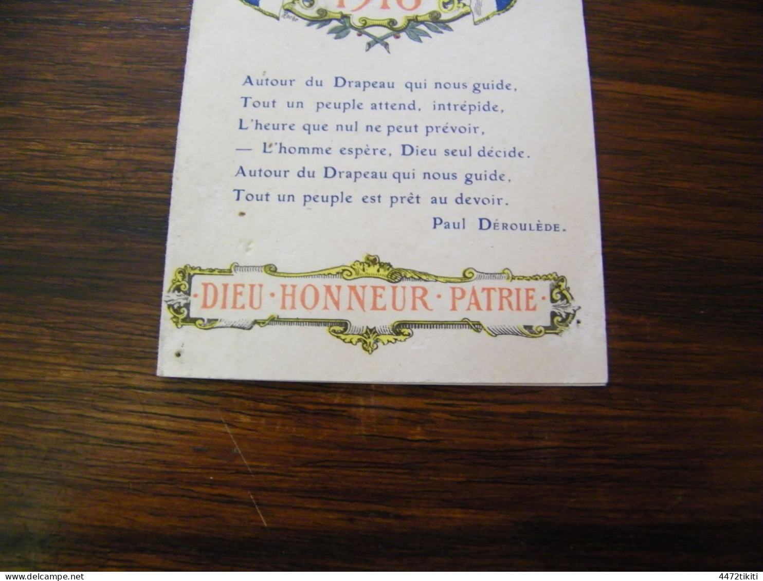 Petit Calendrier 1916 - Dieu . Honneur . Patrie - Drapeaux - 1916 - SUP (HP 67) - Small : 1901-20