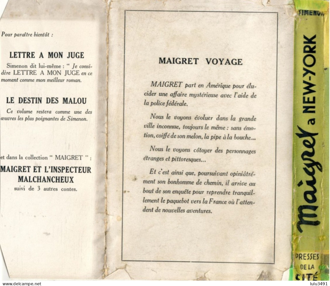 PRESSES De La CITE - POLICIER - MAIGRET à NEW-YORK - (1948 ) Par Georges SIMENON - Simenon