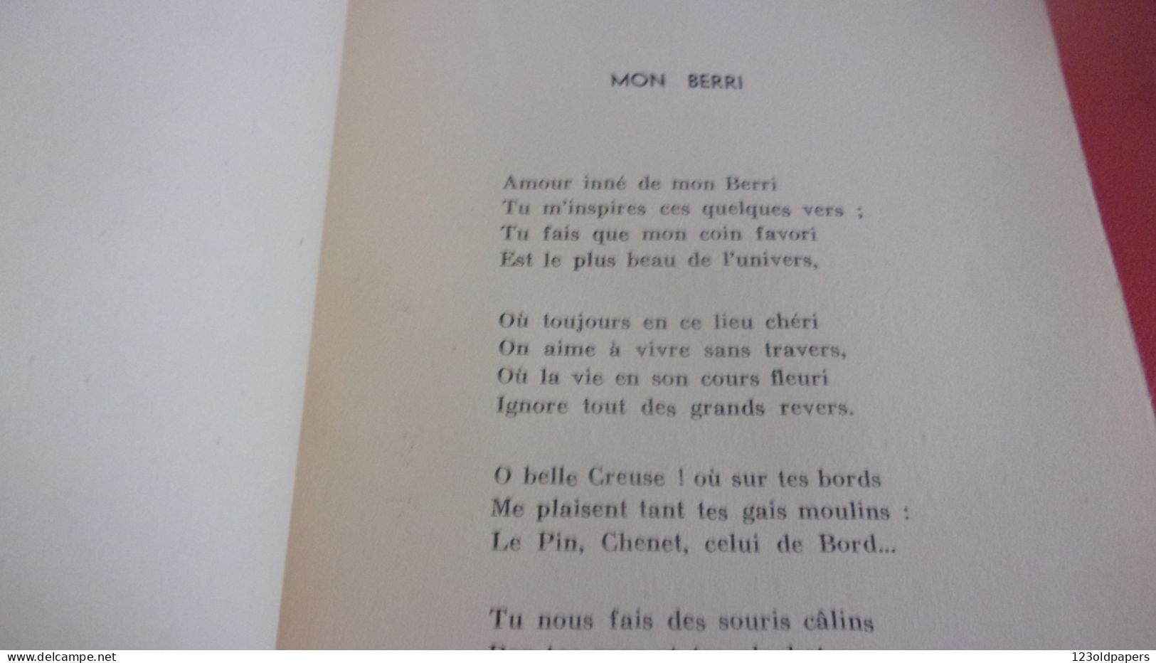 BERRY INDRE 1946  AVEC ENVOIDE L AUTEUR BRUNAUD J BELLE CREUSE GUIDE POETIQUE DE LA VALLEE DE LA CREUSE - Centre - Val De Loire