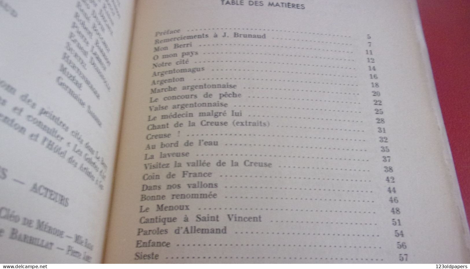 BERRY INDRE 1946  AVEC ENVOIDE L AUTEUR BRUNAUD J BELLE CREUSE GUIDE POETIQUE DE LA VALLEE DE LA CREUSE