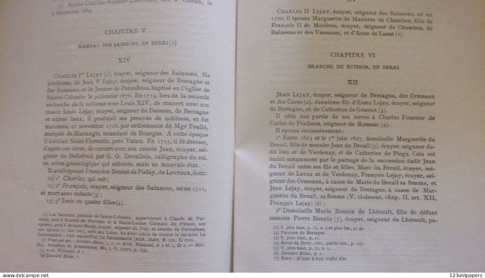 BERRY INDRE 1904 GENEALOGIE DE LA FAMILLE LEJAY DE BELLEFOND PAR VICOMTE DE MAZIERES MAULEON ROMSAC NOBLESSE DE BERRY - 1901-1940