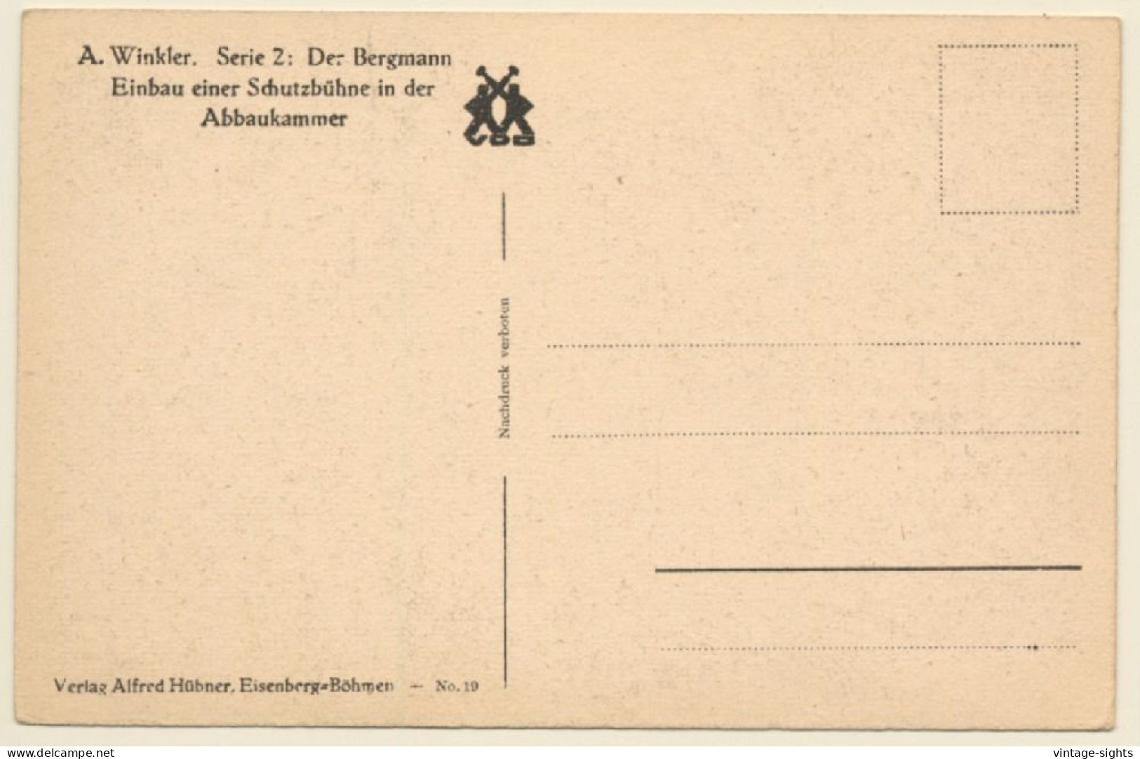 A.Winkler: Der Bergmann - Einbau Schutzkammer Abbaukammer (Vintage PC ~1920s) - Mines
