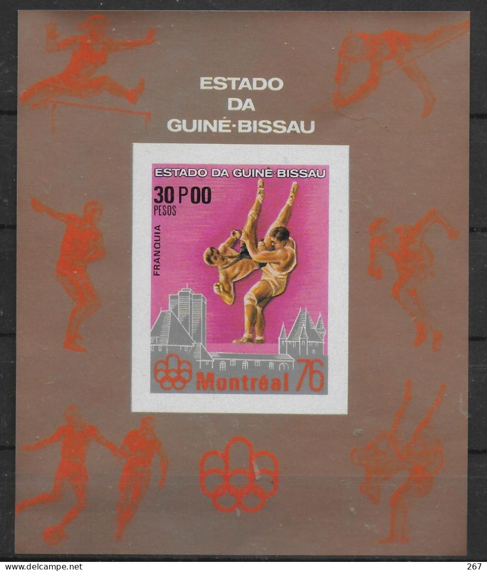 GUINEE  BISSAU  BF Luxe   N° 42 * *  NON DENTELE Jo 1976  Lutte - Lucha