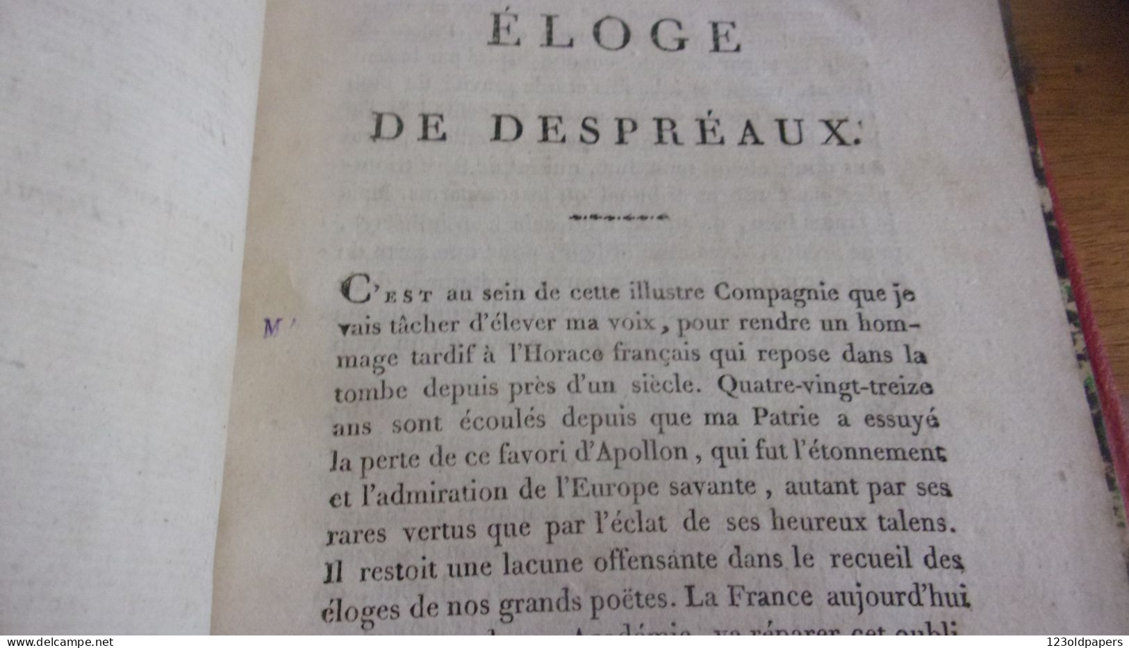 AN XIII 1805 PAR J S QUESNE ELOGE DE NICOLAS BOILEAU DESPREAUX MEMOIRE QUI A CONCOURU AU PRIX D ELOQUENCE EN FRIMAIRE AN - 1801-1900