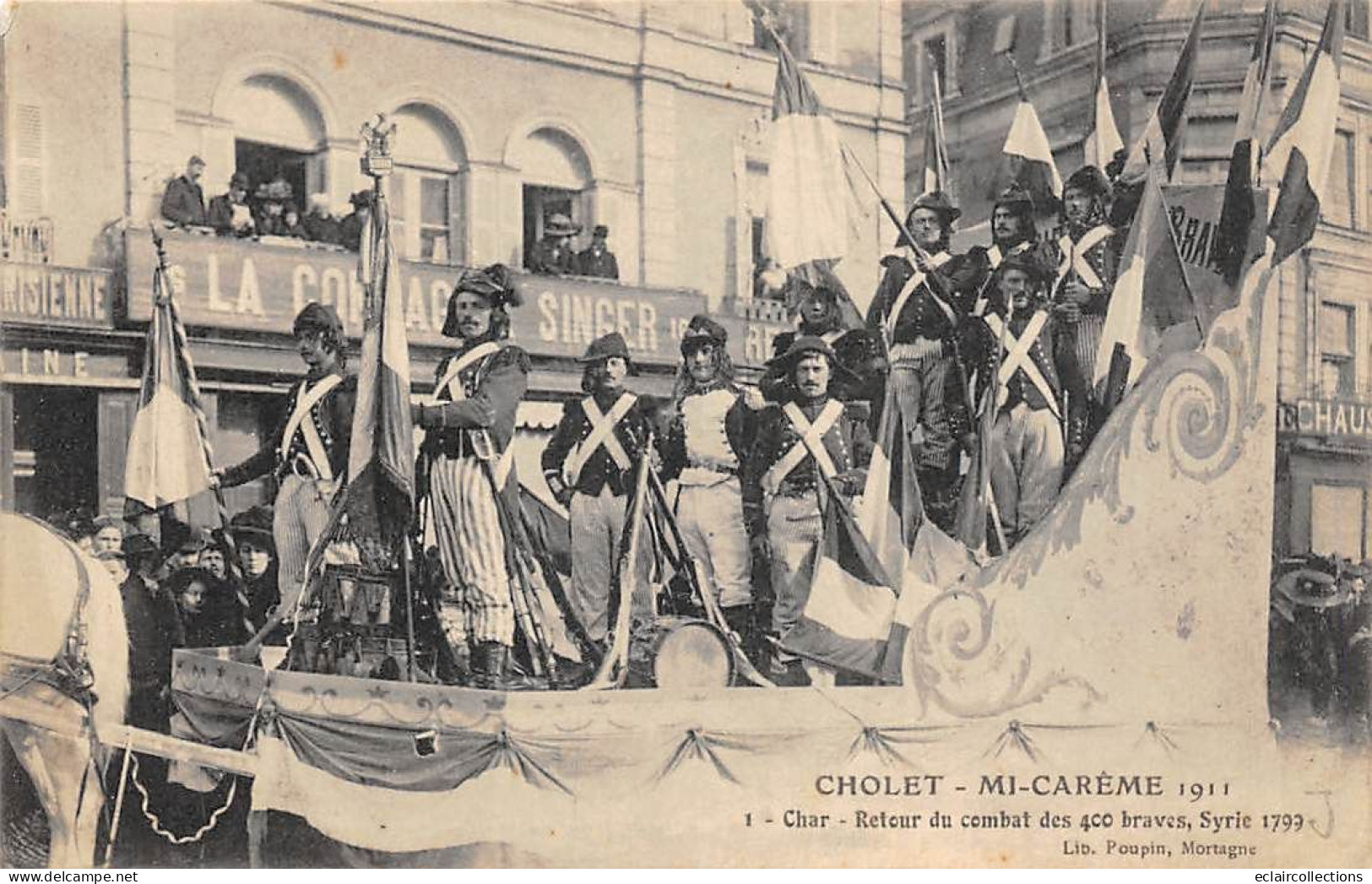 Cholet         49            Mi-Carême    1911     Char . Retour Du Combat Des 400 Braves. Syrie 1799      (Voir Scan) - Cholet